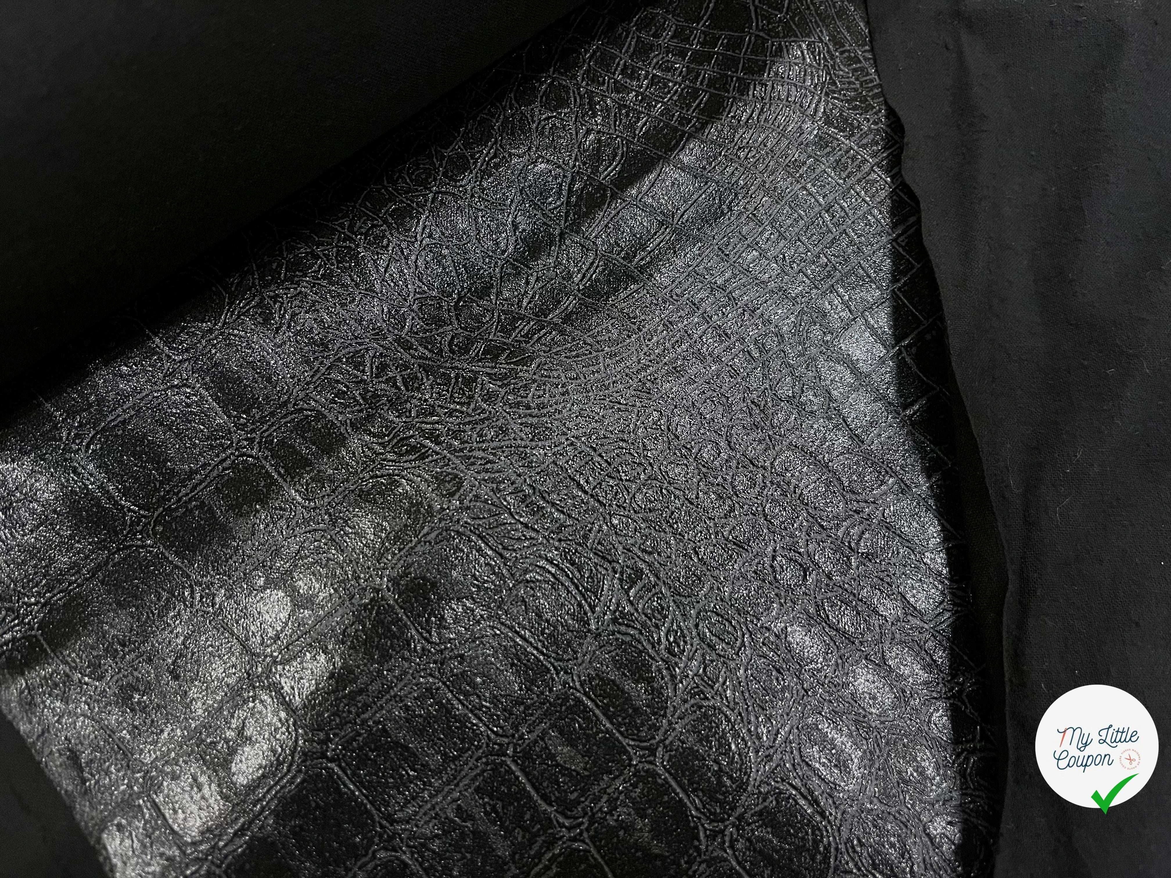 FAUX CUIR PEAU DE CROCODILLE NOIR - My Little Coupon
