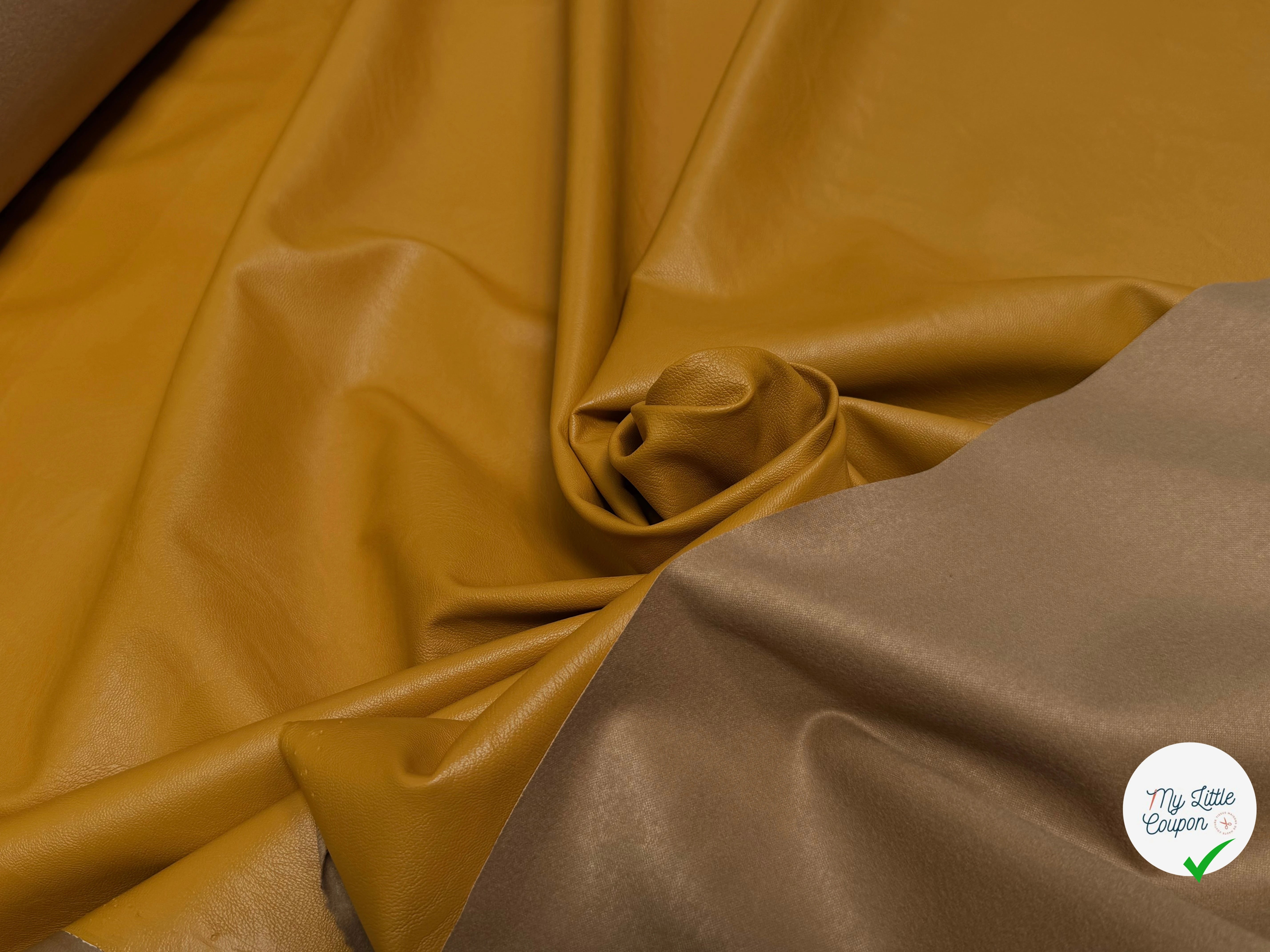 FAUX CUIR SOUPLE MOUTARDE STRETCH - My Little Coupon