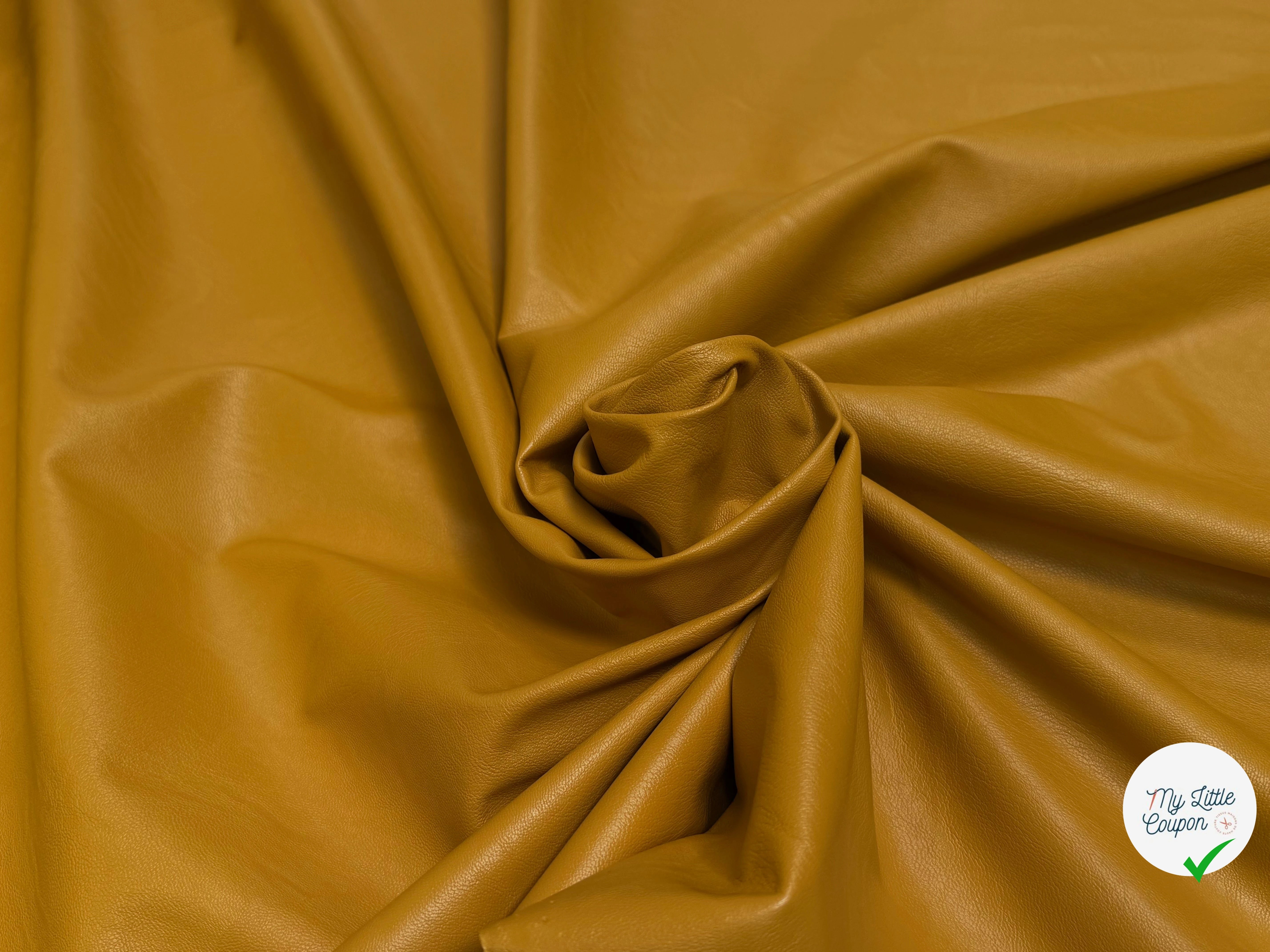 FAUX CUIR SOUPLE MOUTARDE STRETCH - My Little Coupon