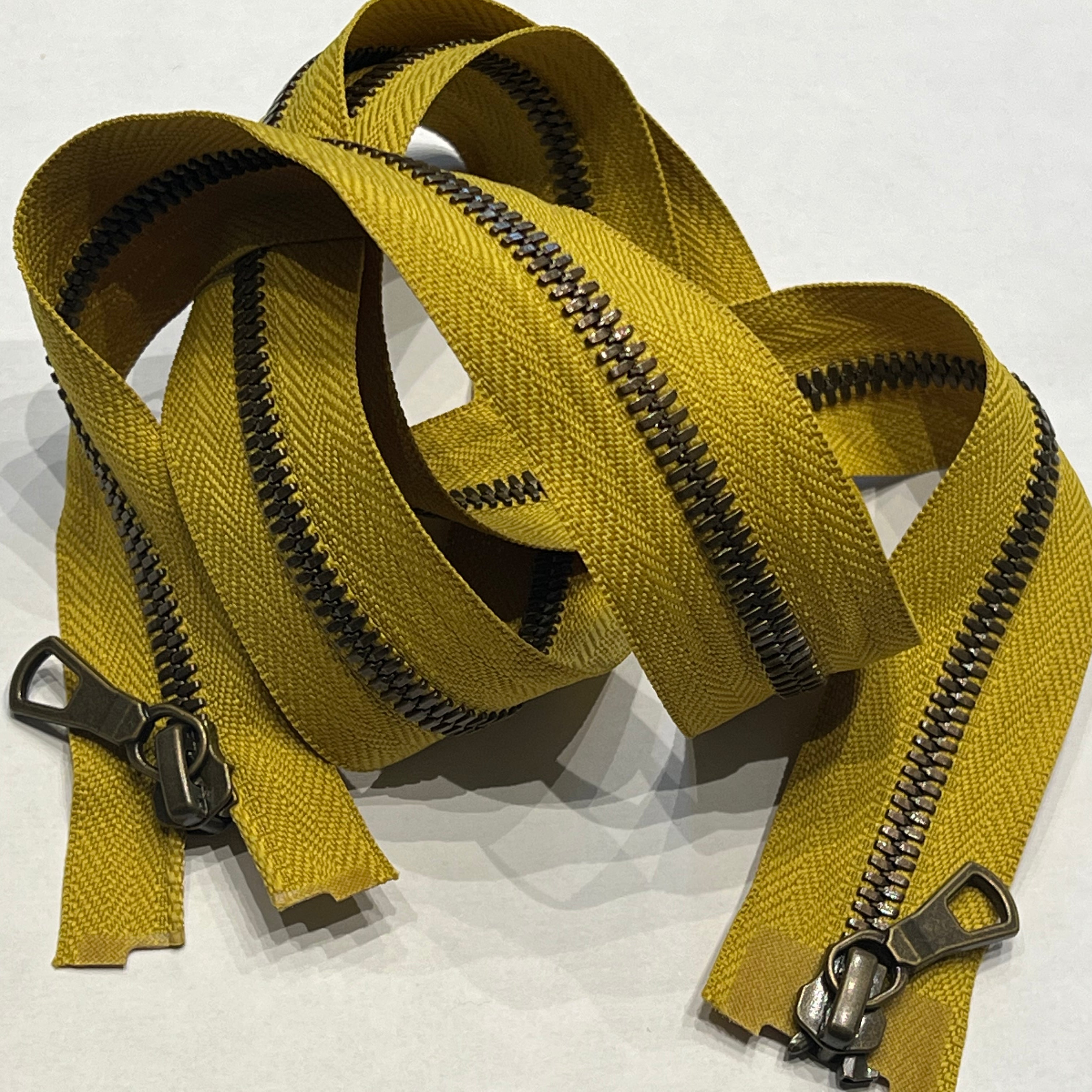 FERMETURE DOUBLE CURSEUR JAUNE MOUTARDE 90 CM - My Little Coupon