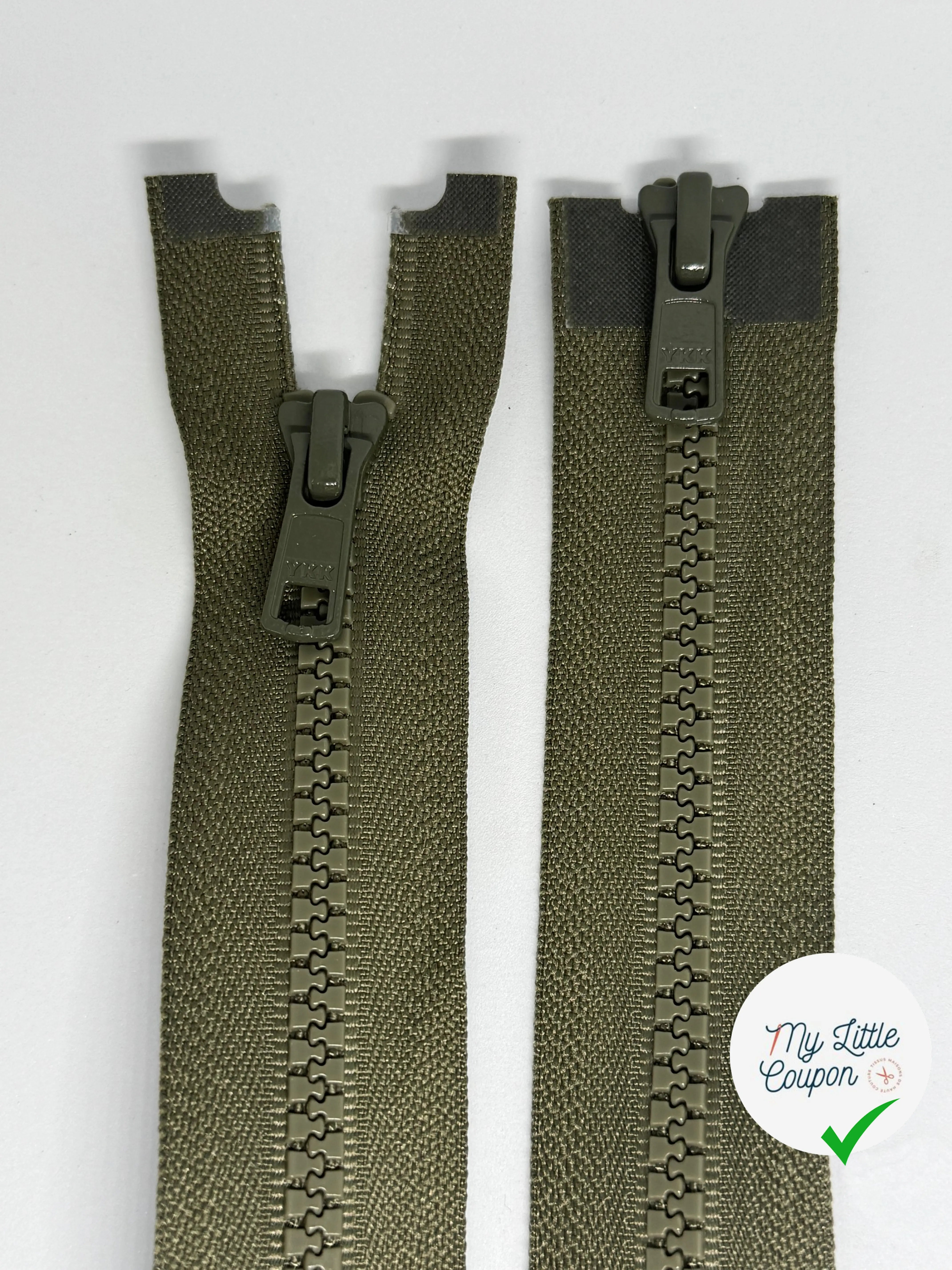 FERMETURE DOUBLE CURSEUR KAKI 75CM - My Little Coupon