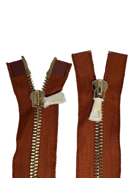 FERMETURE METAL DORÉ COULEUR TERRACOTTA DOUBLE CURSEUR - My Little Coupon