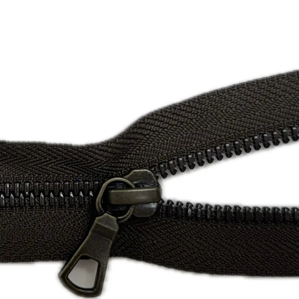 FERMETURE NON SÉPARABLE 16CM VERT KAKI MARRON - My Little Coupon