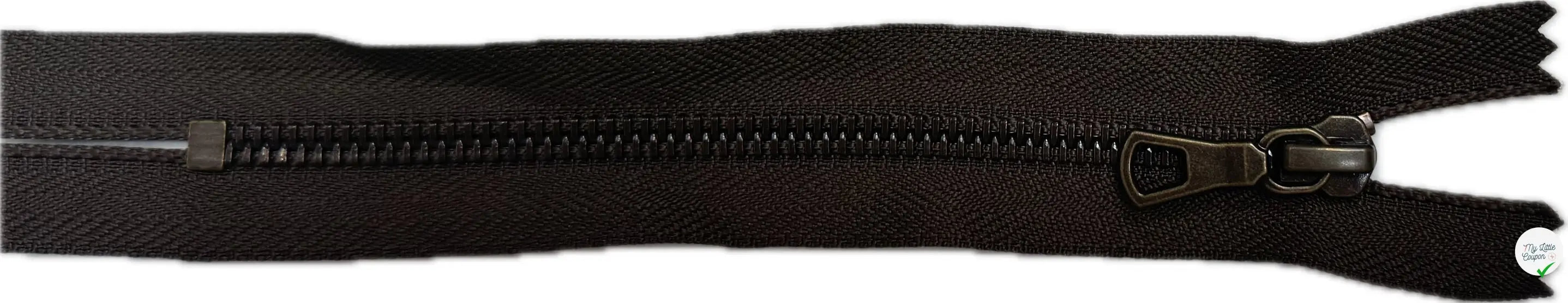 FERMETURE NON SÉPARABLE 16CM VERT KAKI MARRON - My Little Coupon