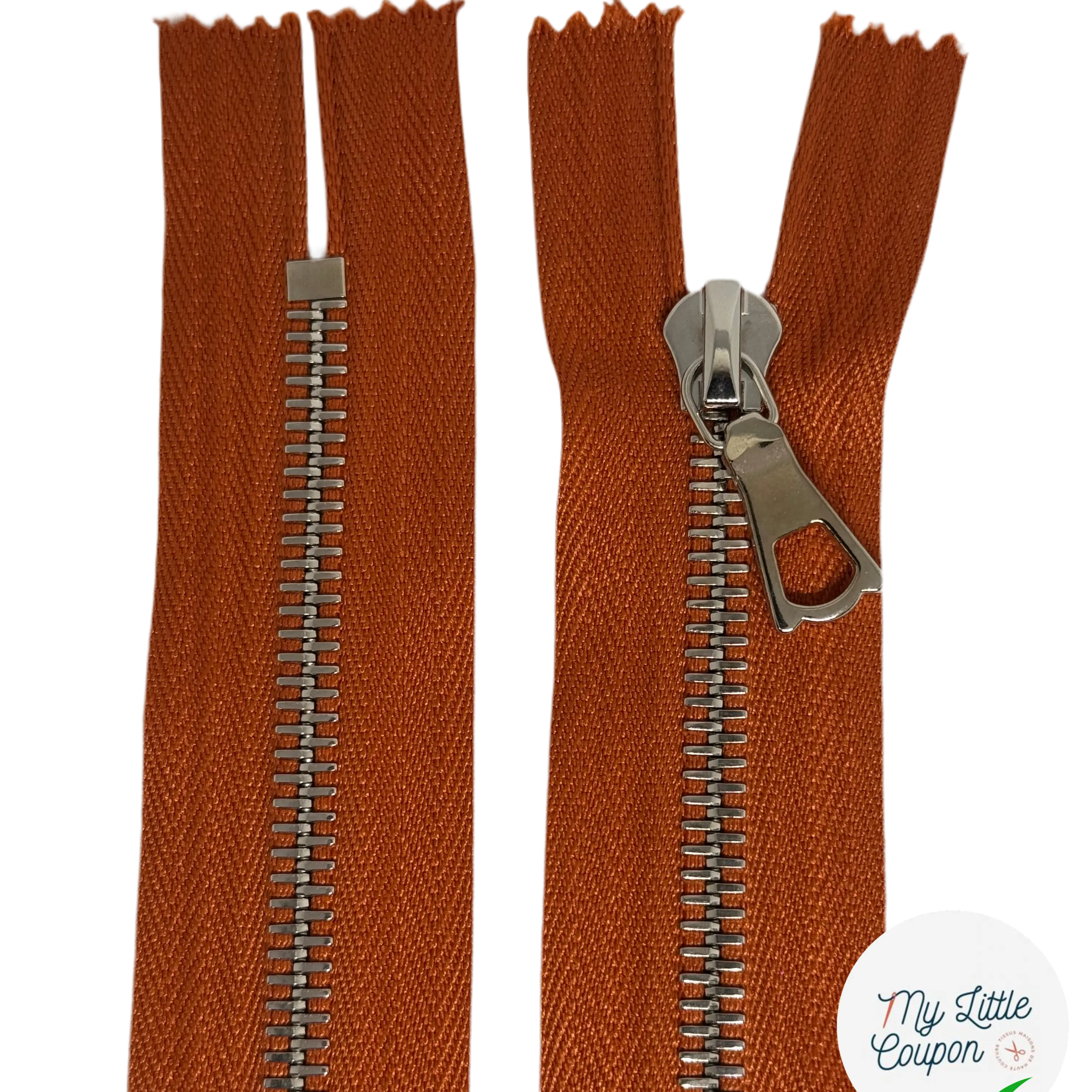 FERMETURE NON SÉPARABLE 90CM ORANGE CITROUILLE - My Little Coupon