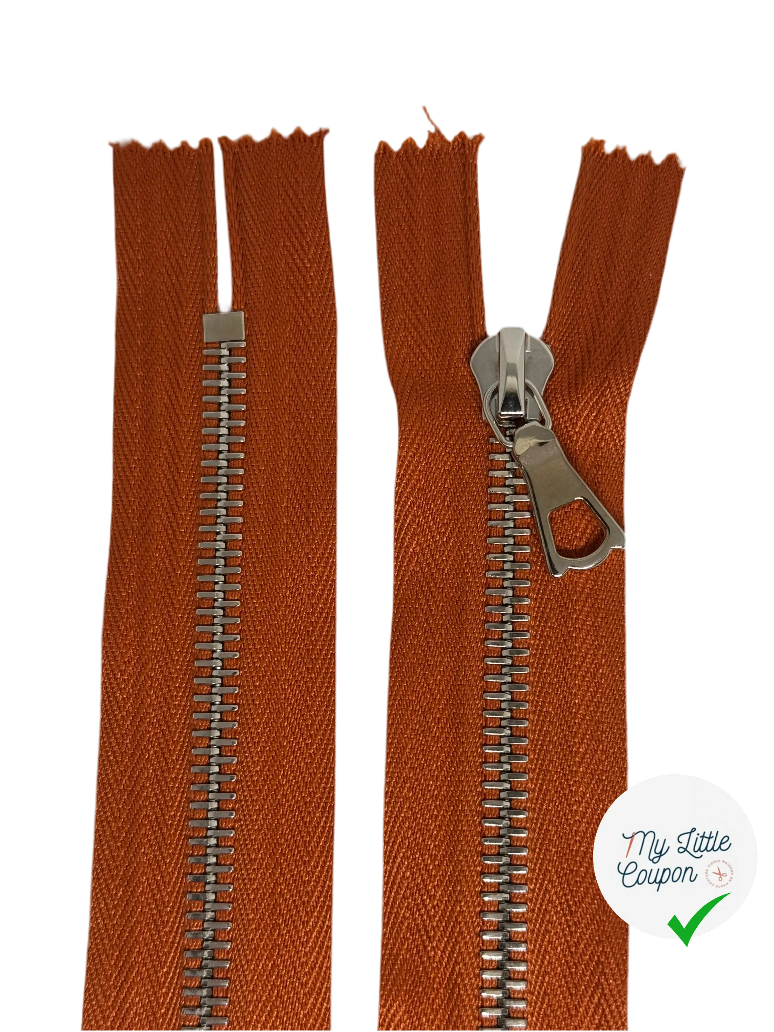 FERMETURE NON SÉPARABLE 90CM ORANGE CITROUILLE - My Little Coupon