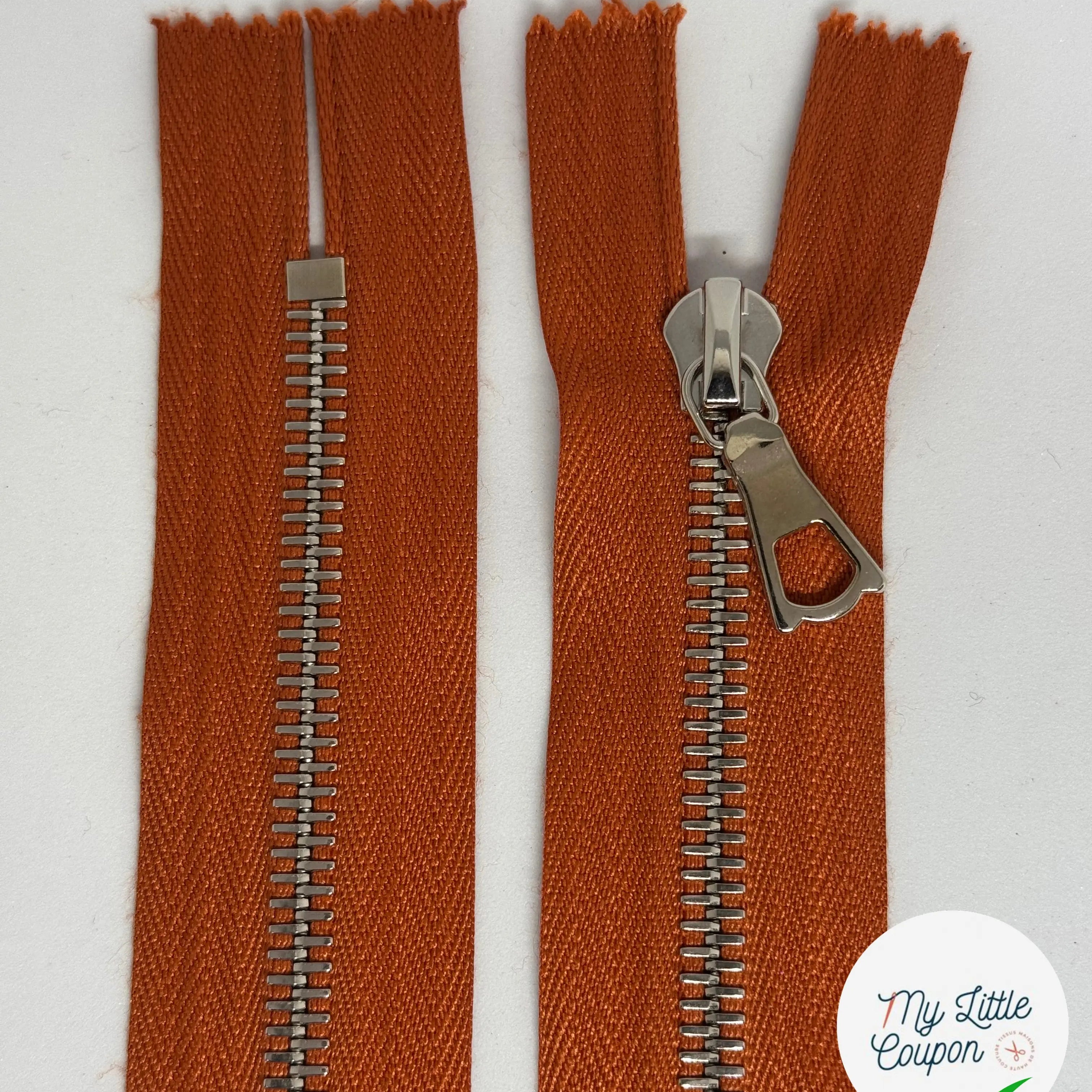 FERMETURE NON SÉPARABLE 90CM ORANGE CITROUILLE - My Little Coupon