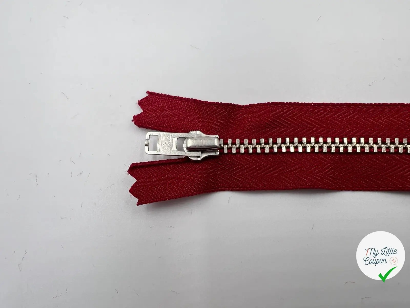 FERMETURE NON SÉPARABLE MÉTAL ARGENT COLORIS ROUGE VIN 10CM - My Little Coupon - tissu - coudre