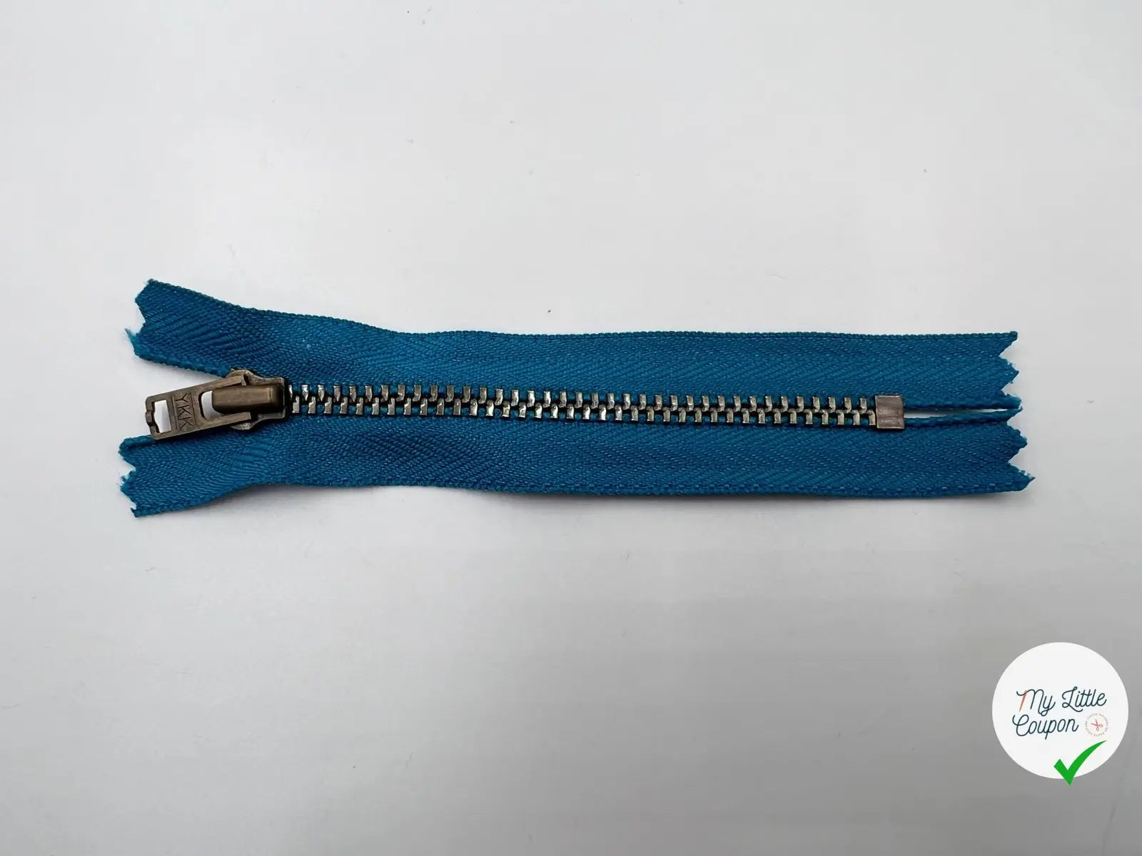 FERMETURE NON SÉPARABLE MÉTAL ARGENT COLORIS TURQUOISE 10CM - My Little Coupon - tissu - coudre