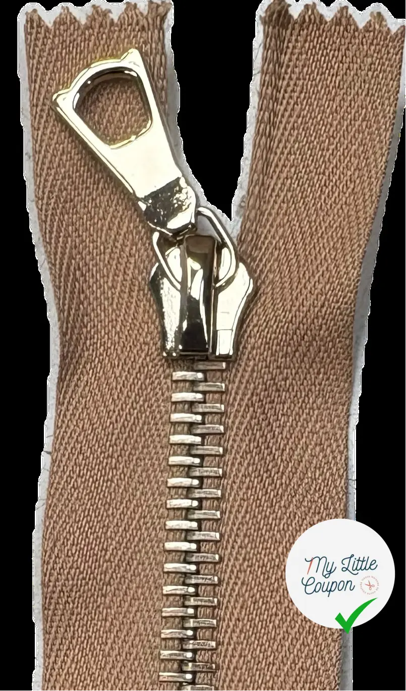 FERMETURE NON SÉPARABLE NOISETTE 20cm - My Little Coupon