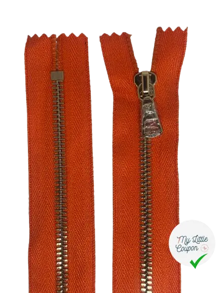 FERMETURE NON SÉPARABLE ORANGE 65CM - My Little Coupon