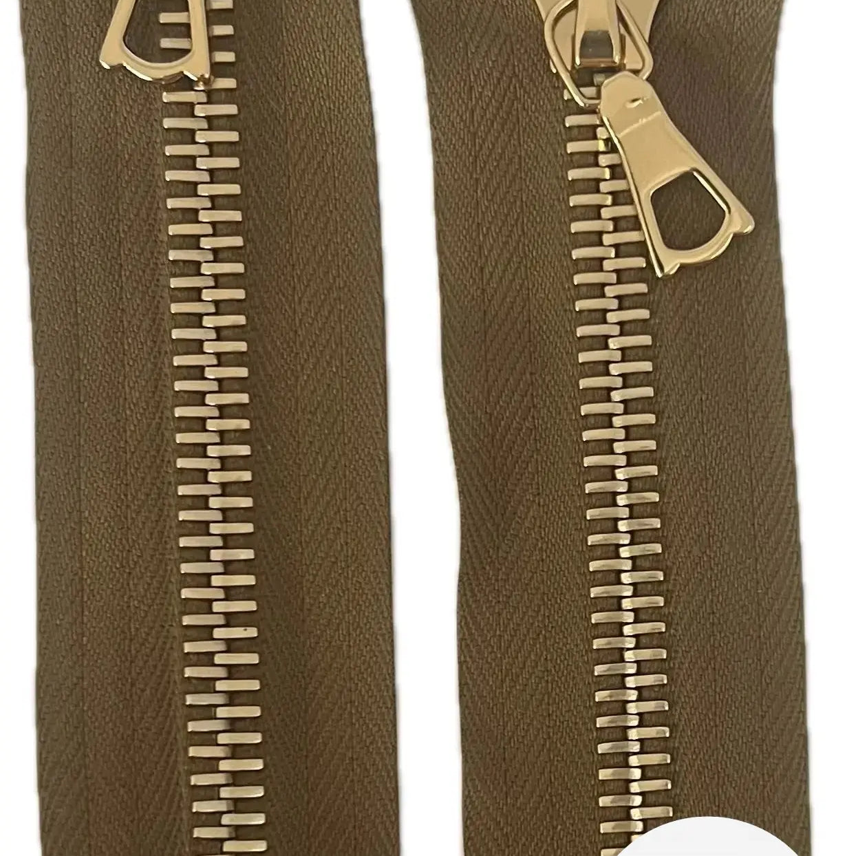 FERMETURE RIRI MÉTAL DORÉ DOUBLE VOIES 80CM M8 KAKI CLAIR - My Little Coupon