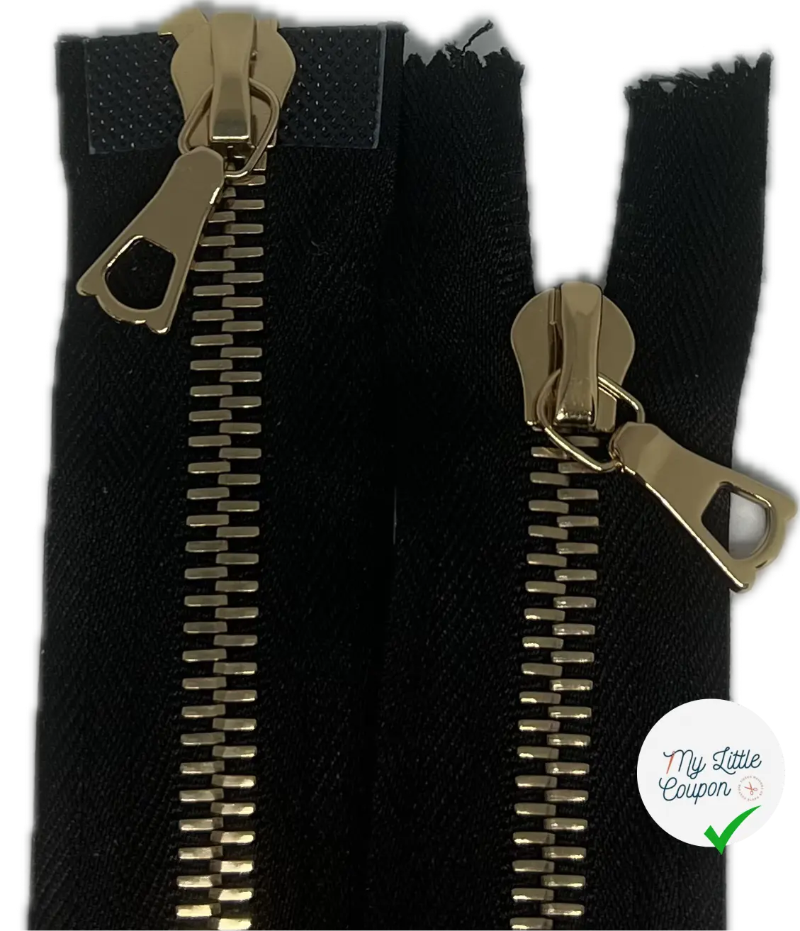 FERMETURE RIRI MÉTAL DORÉ DOUBLE VOIES 100CM M8 NOIRE - My Little Coupon