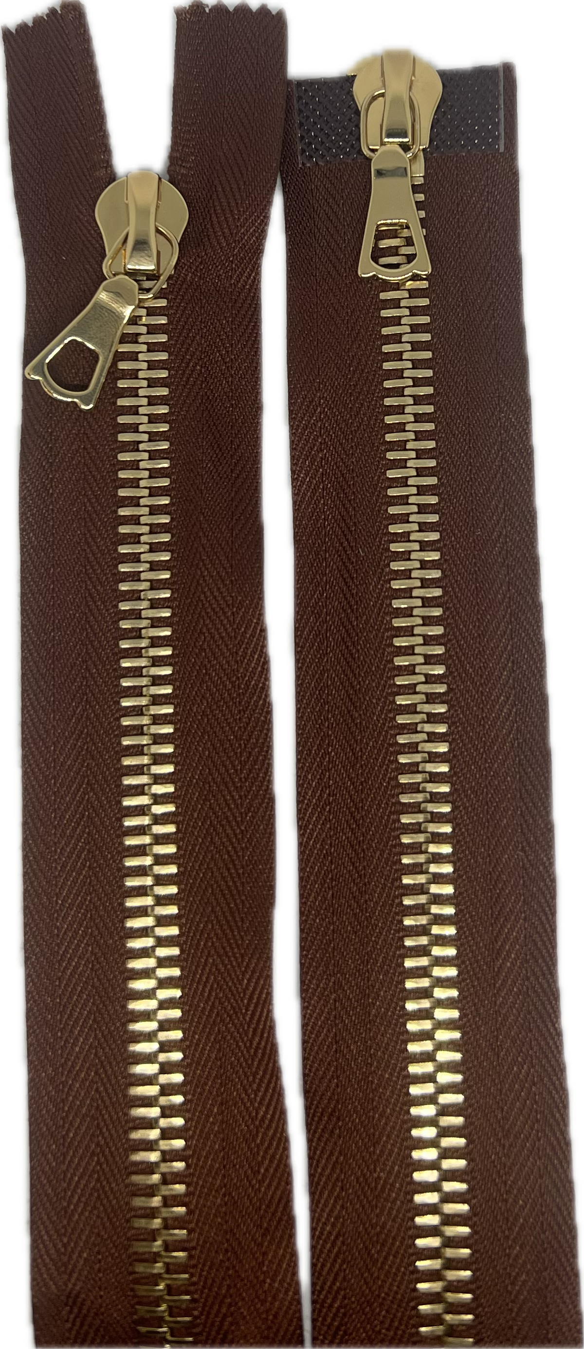 FERMETURE RIRI MÉTAL DORÉ DOUBLE VOIES 80CM M8 MARRON - My Little Coupon