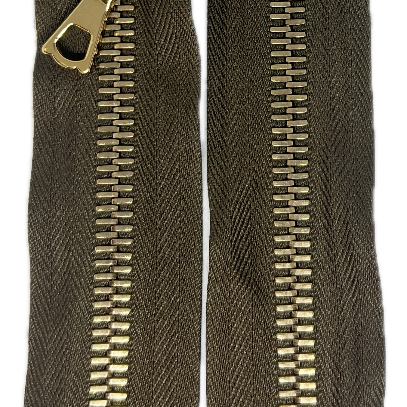FERMETURE RIRI MÉTAL DORÉ DOUBLE VOIES 100CM M8 KAKI - My Little Coupon