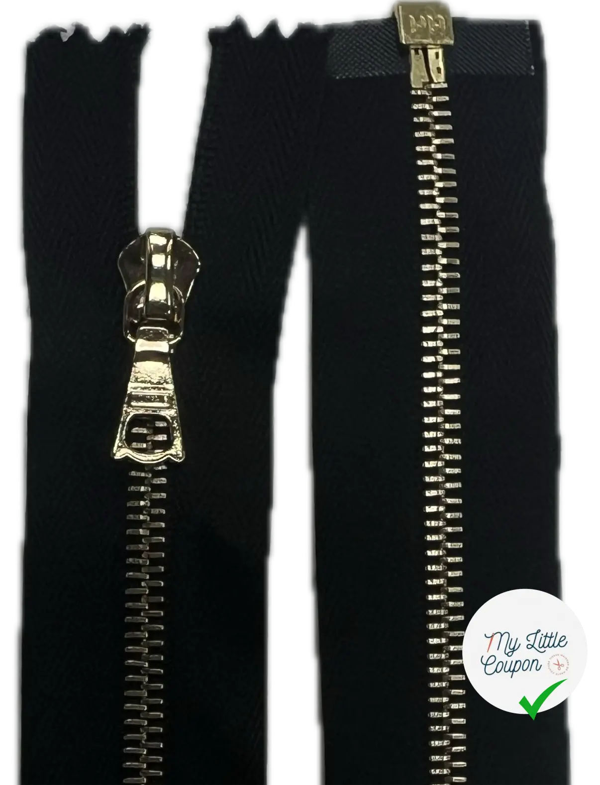 FERMETURE RIRI METAL DORÉ SÉPARABLE 110CM M4 NOIRE - My Little Coupon