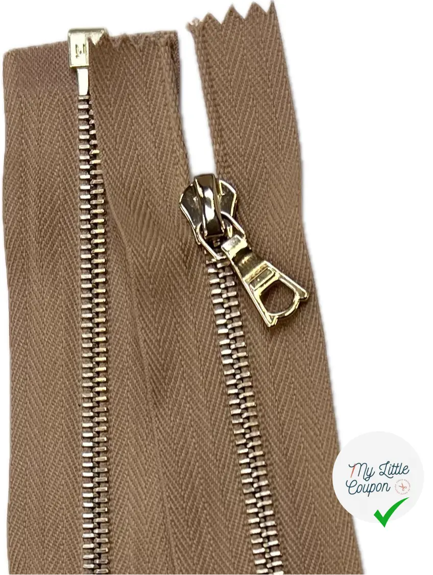FERMETURE RIRI METAL DORÉ SÉPARABLE 95CM M4 BEIGE - My Little Coupon