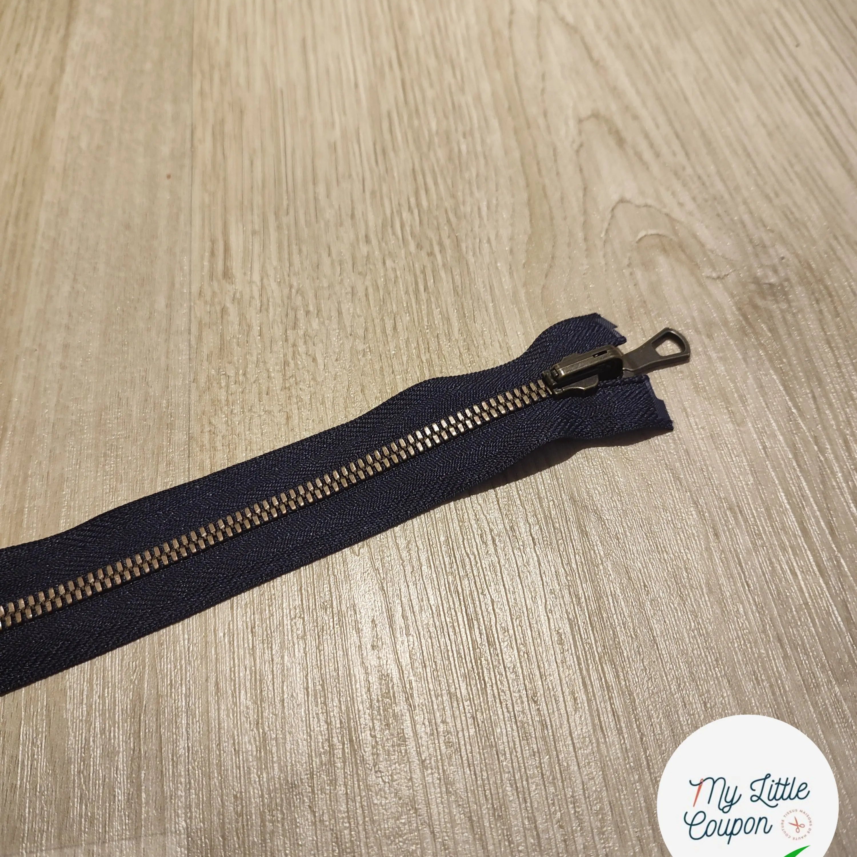 FERMETURE RIRI METAL DOUBLE CHEMIN NON SEPARABLE 85CM BLEUE NUIT - My Little Coupon