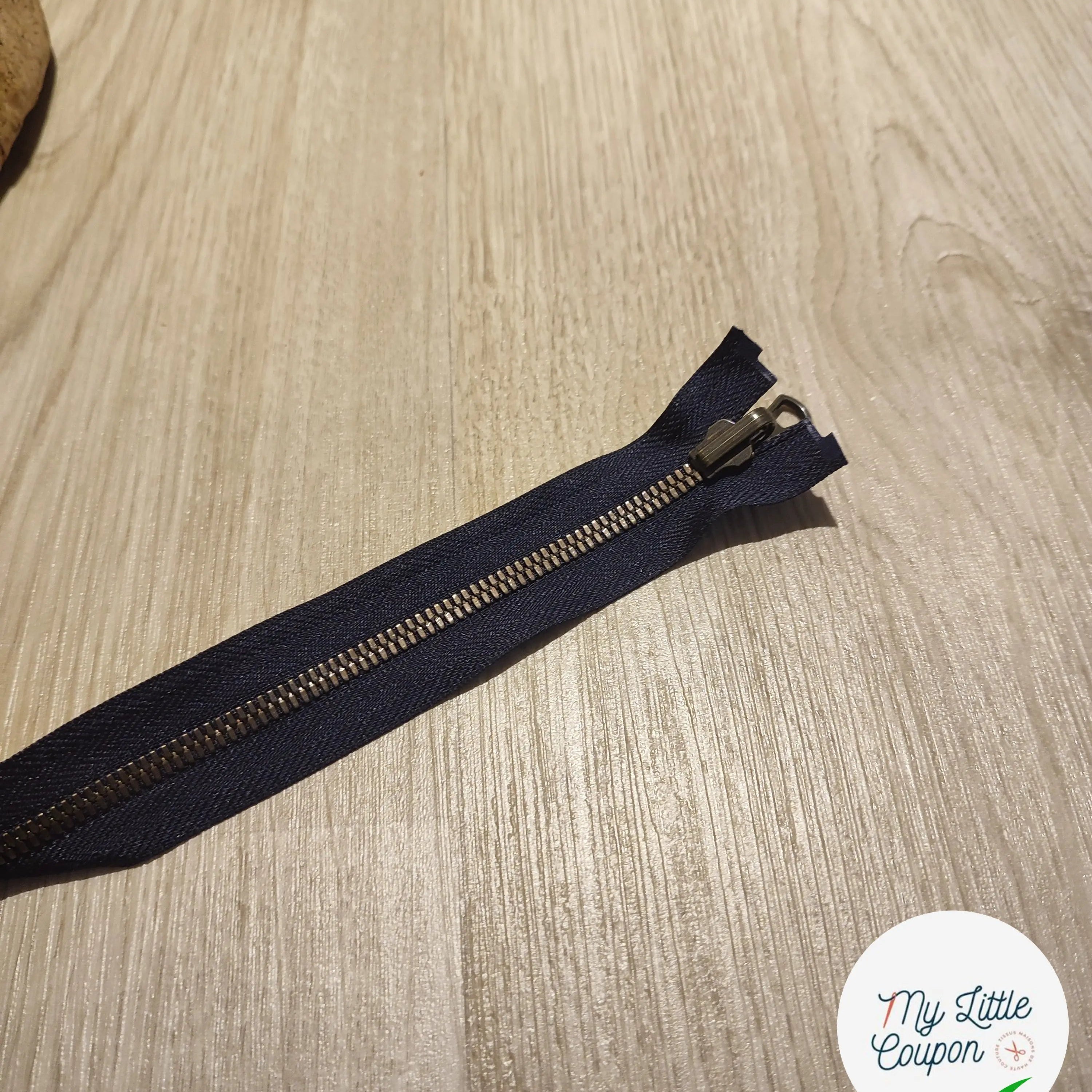 FERMETURE RIRI METAL DOUBLE CHEMIN NON SEPARABLE 85CM BLEUE NUIT - My Little Coupon