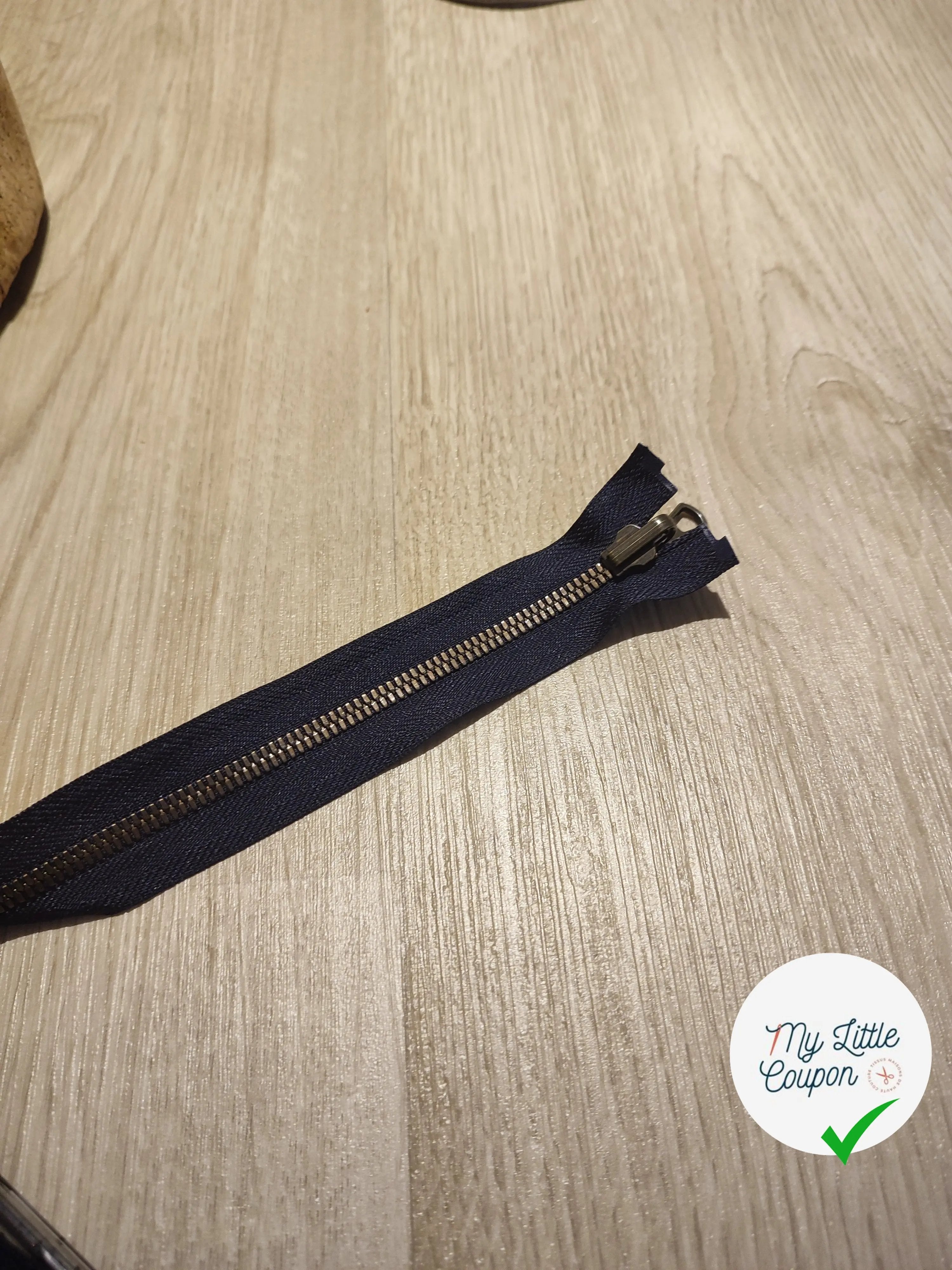 FERMETURE RIRI METAL DOUBLE CHEMIN NON SEPARABLE 85CM BLEUE NUIT - My Little Coupon