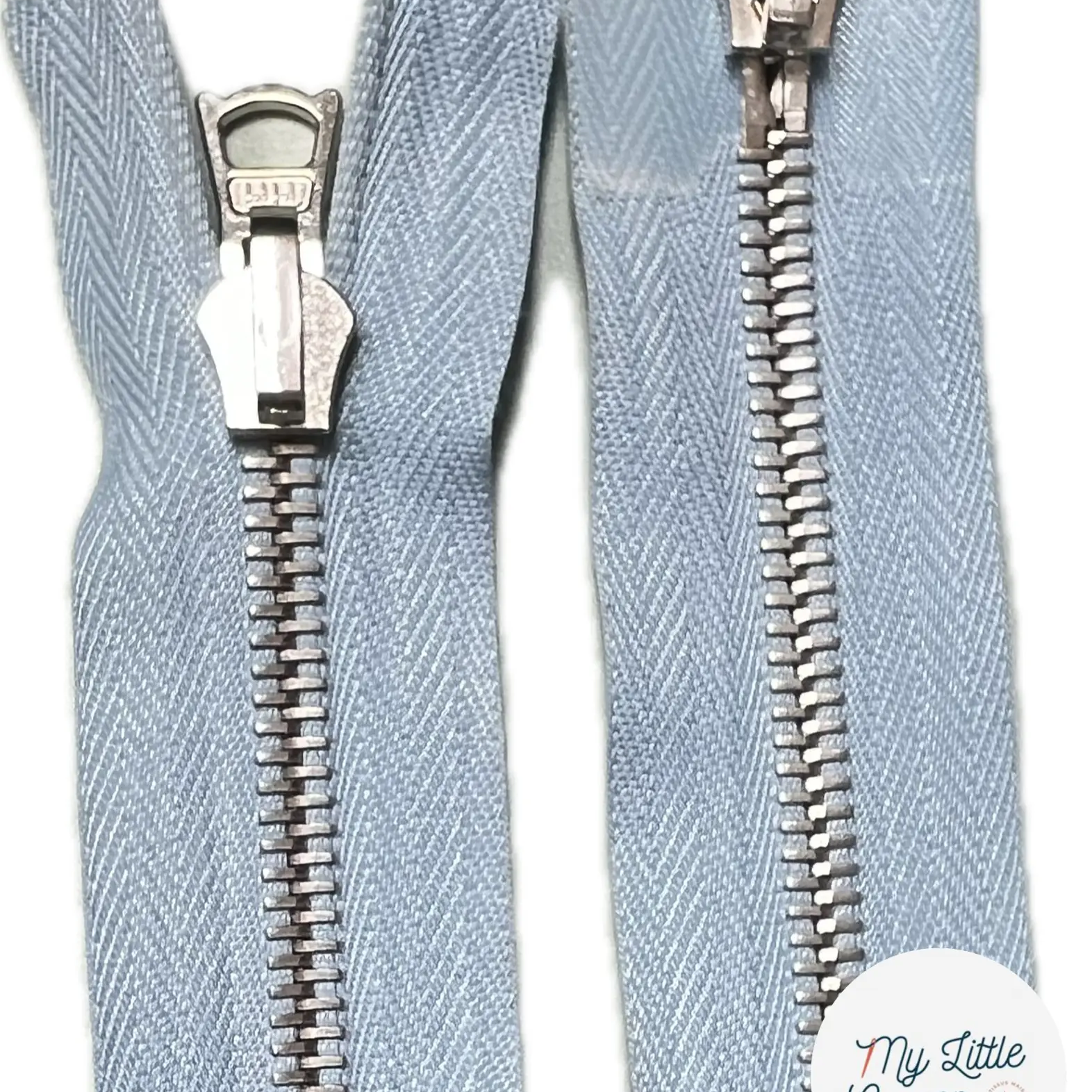 FERMETURE RIRI MÉTAL DOUBLE VOIES 45CM BLEU CIEL - My Little Coupon