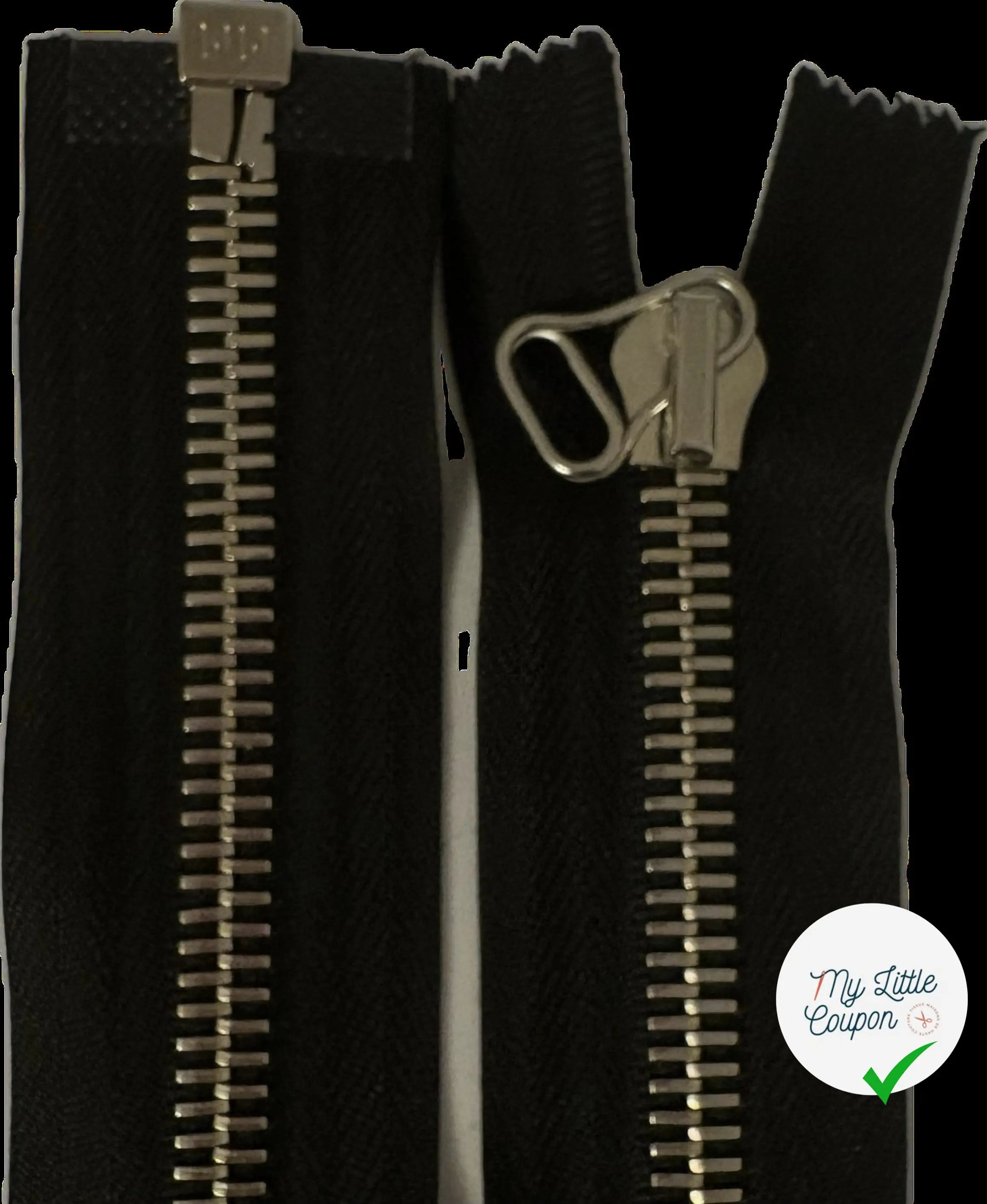 FERMETURE RIRI MÉTAL M8 SÉPARABLE 60CM NOIR - My Little Coupon