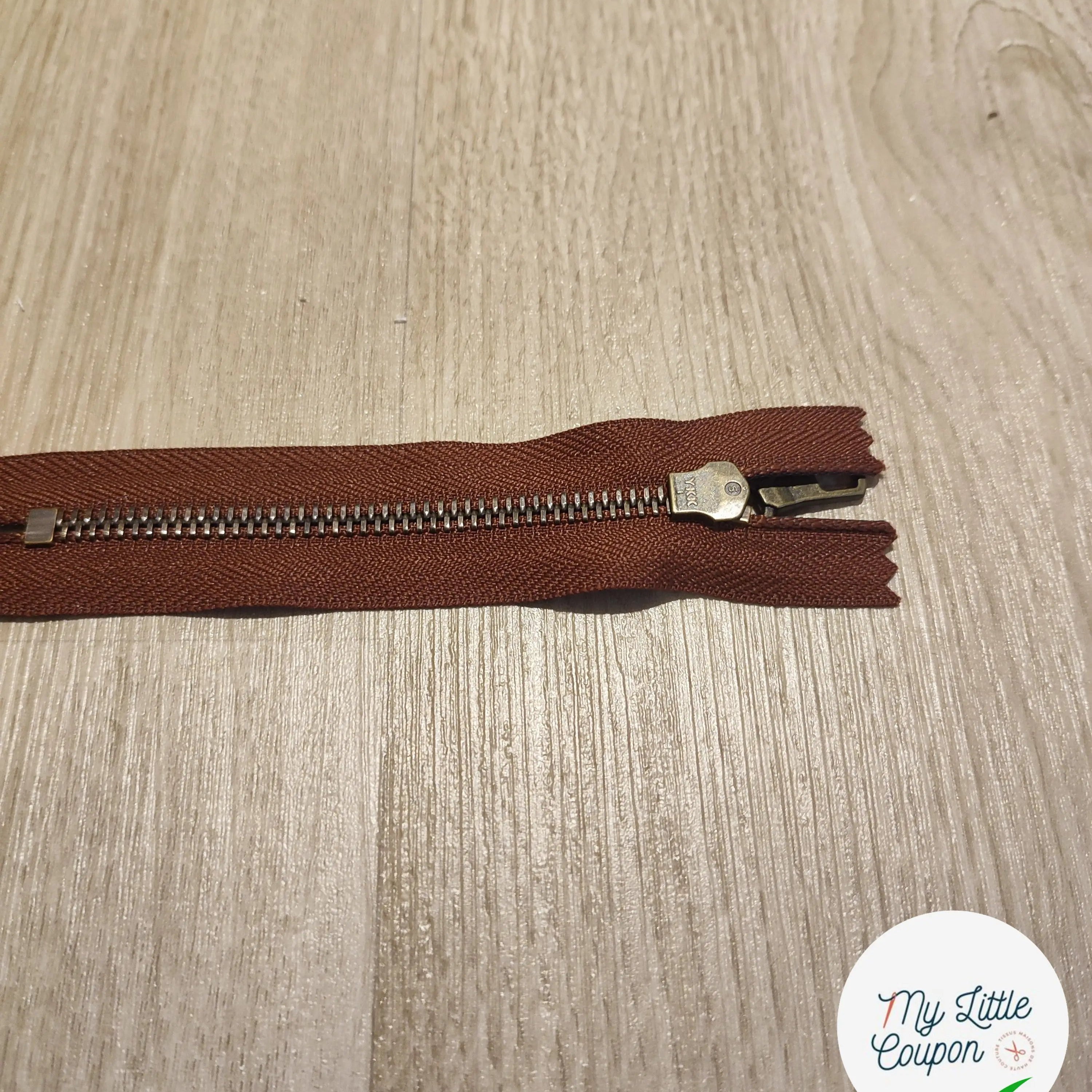 FERMETURE RIRI METAL NON SEPARABLE 12CM MARRON NOISETTE - My Little Coupon