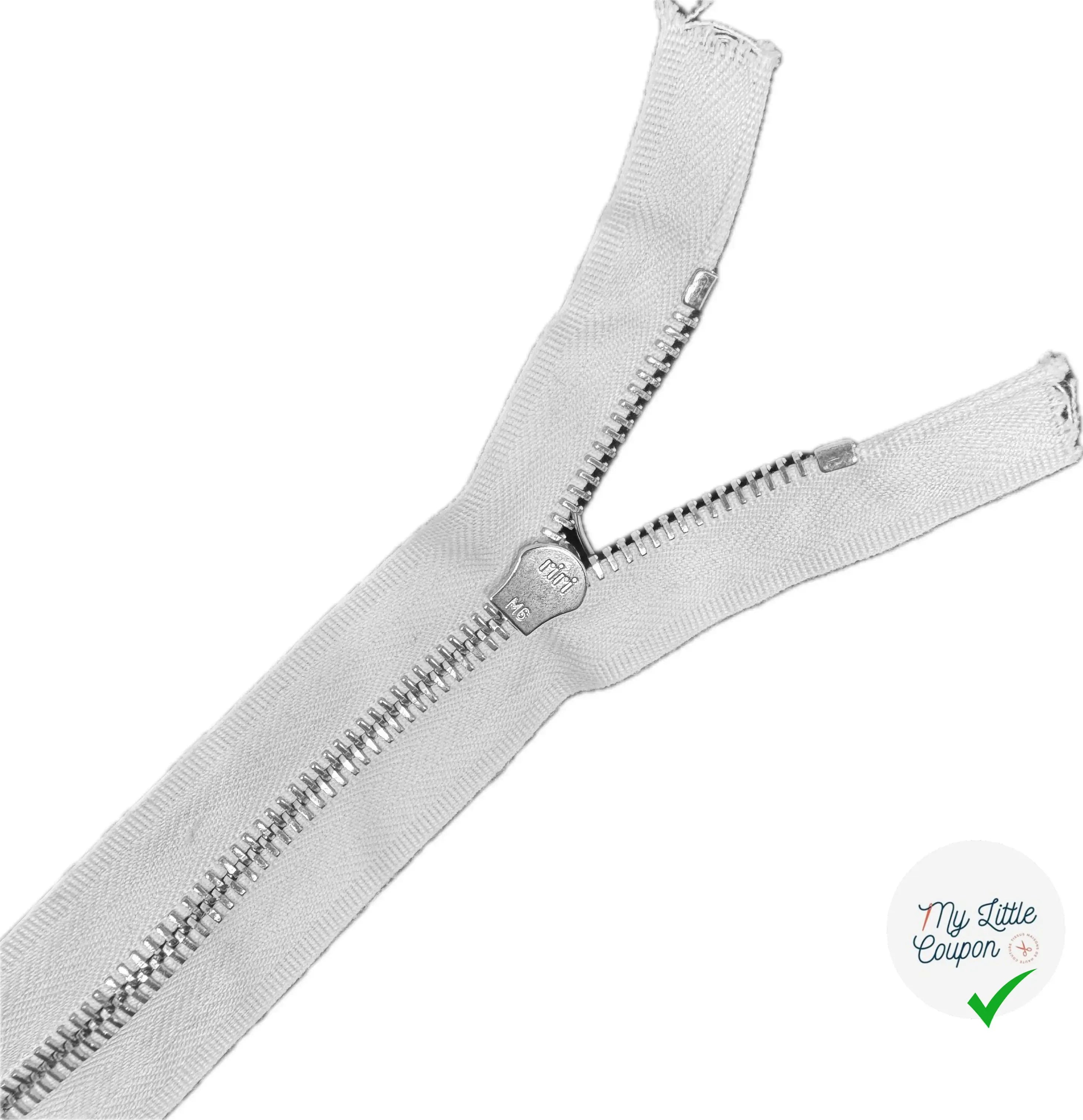FERMETURE RIRI METAL NON SÉPARABLE 14CM M6 BLANCHE - My Little Coupon