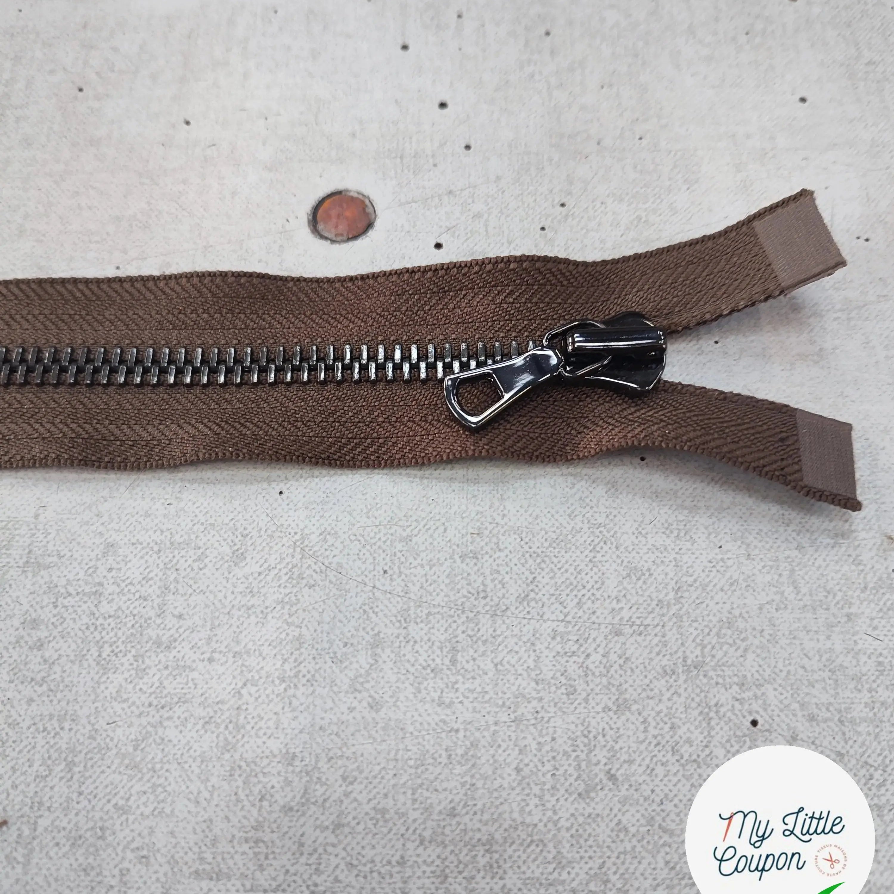 FERMETURE RIRI METAL SÉPARABLE 60CM MARRON - My Little Coupon