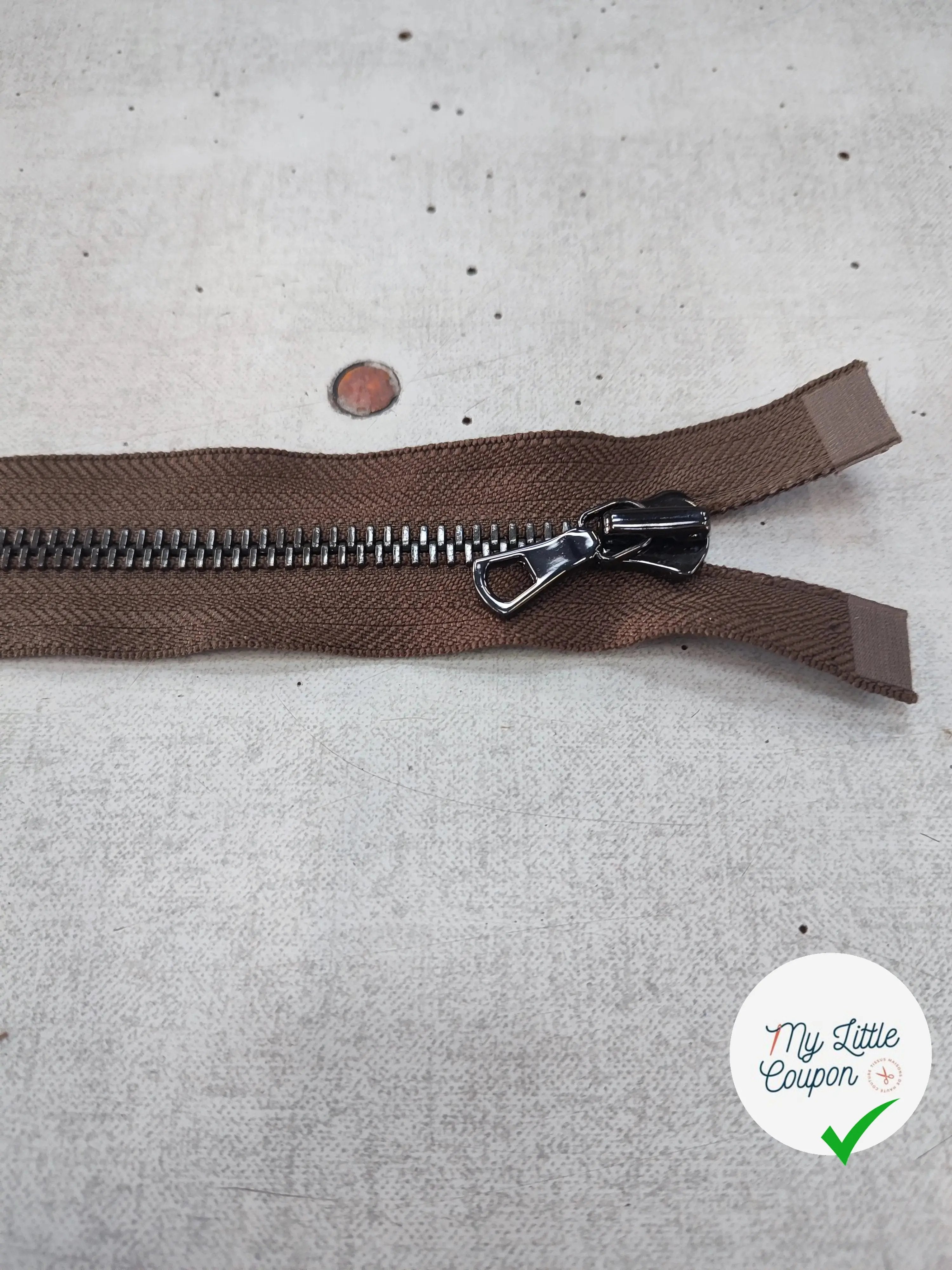 FERMETURE RIRI METAL SÉPARABLE 60CM MARRON - My Little Coupon