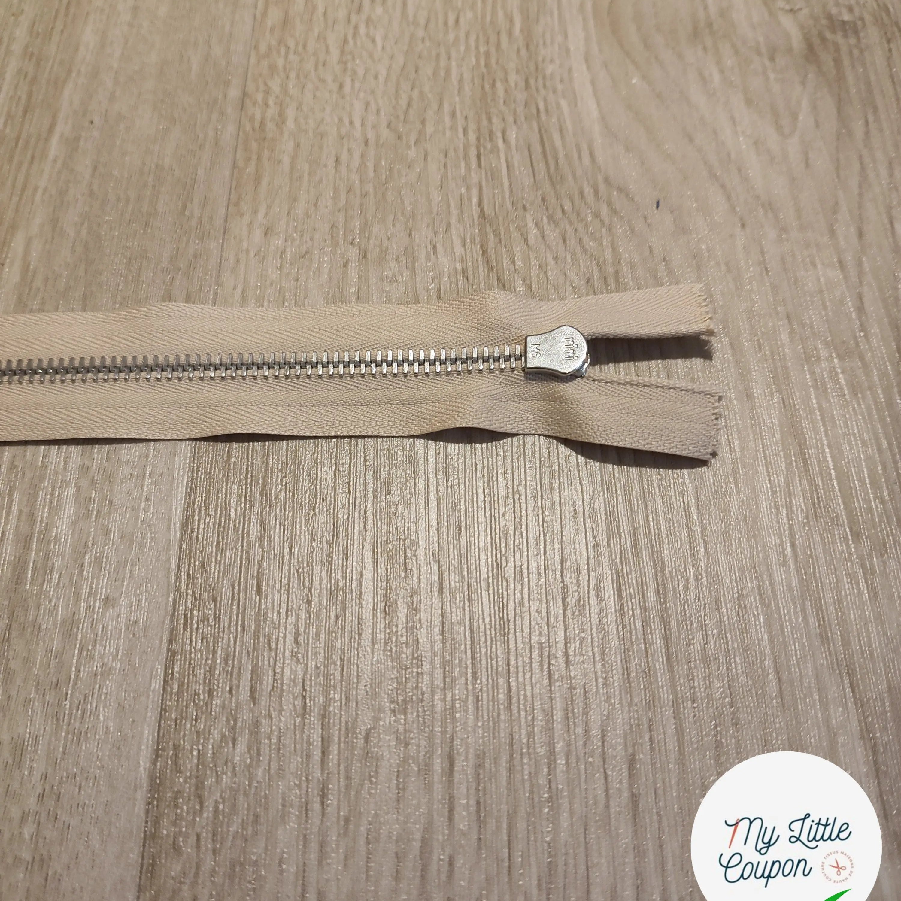 FERMETURE RIRI METAL NON SEPARABLE 15CM BEIGE ROSÉ M6 - My Little Coupon