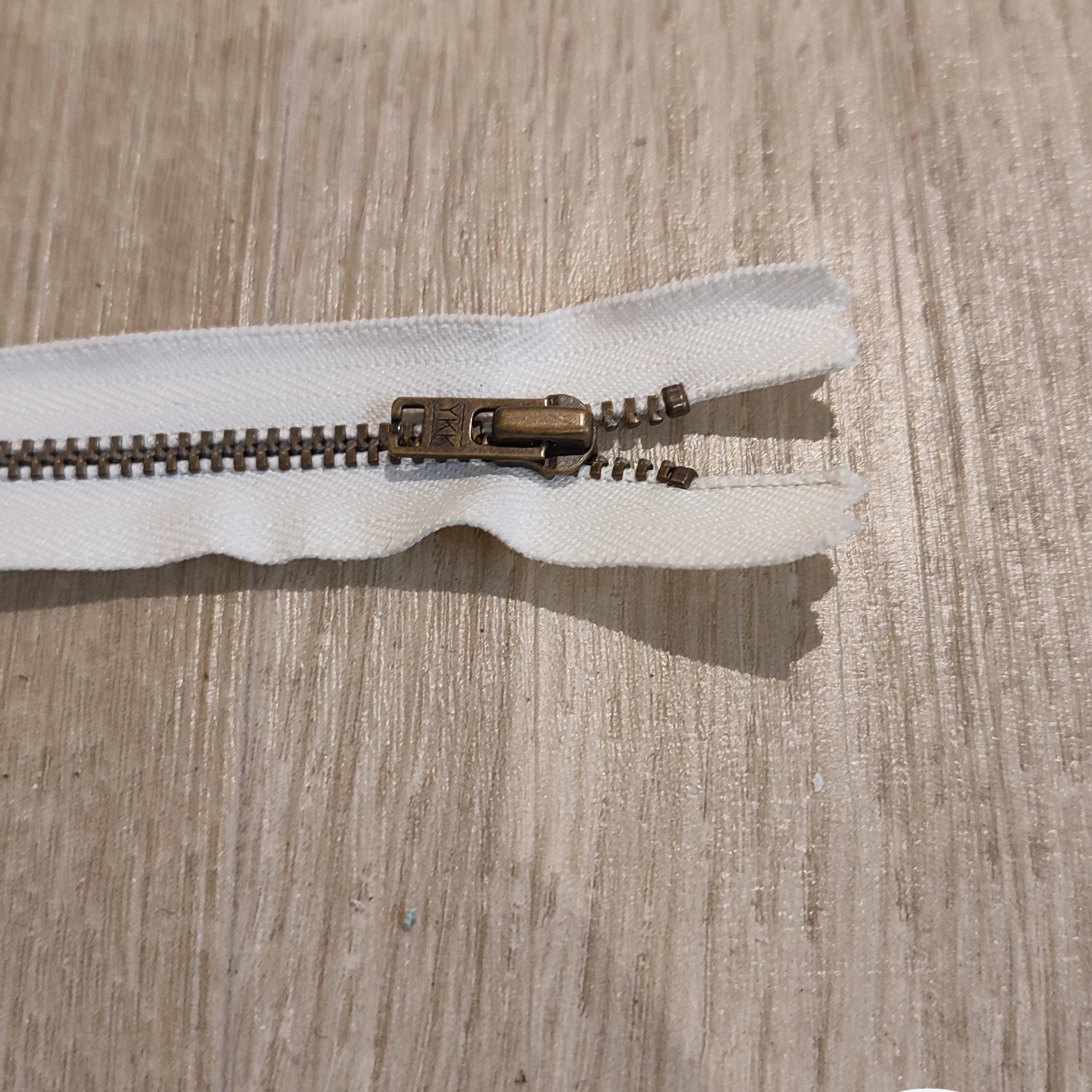 FERMETURE RIRI MÉTAL NON SÉPARABLE 15CM BLANC - My Little Coupon