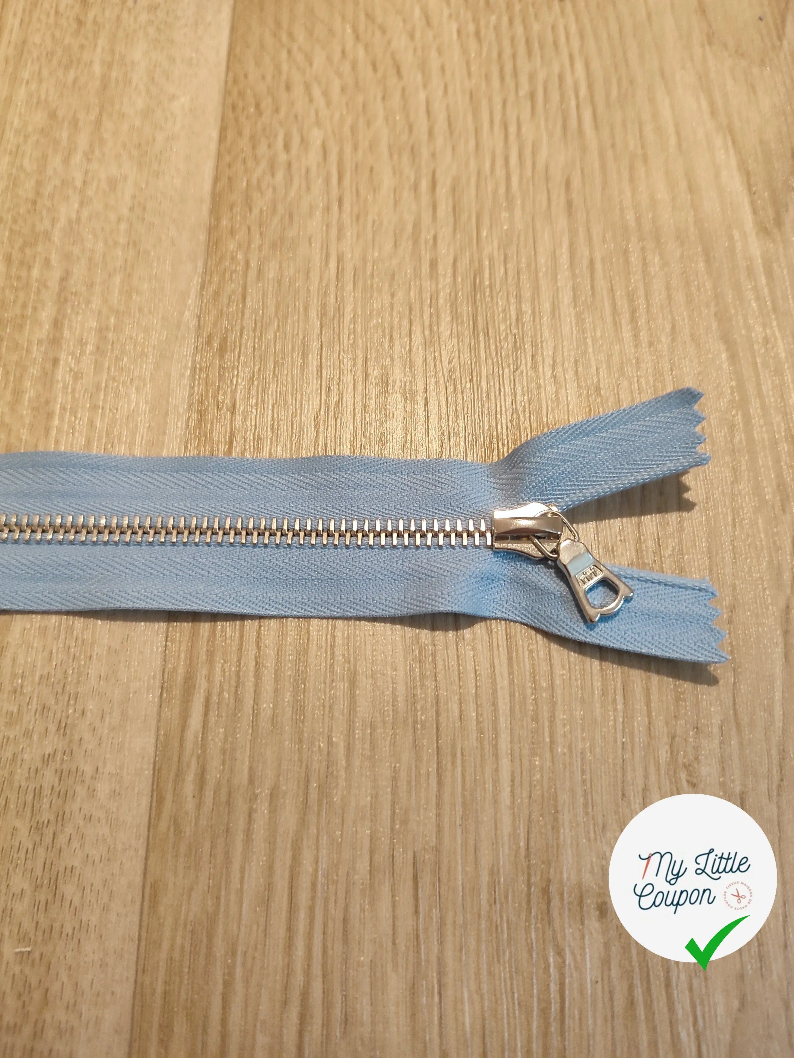 FERMETURE RIRI METAL NON SEPARABLE 15CM BLEU CIEL M6 - My Little Coupon