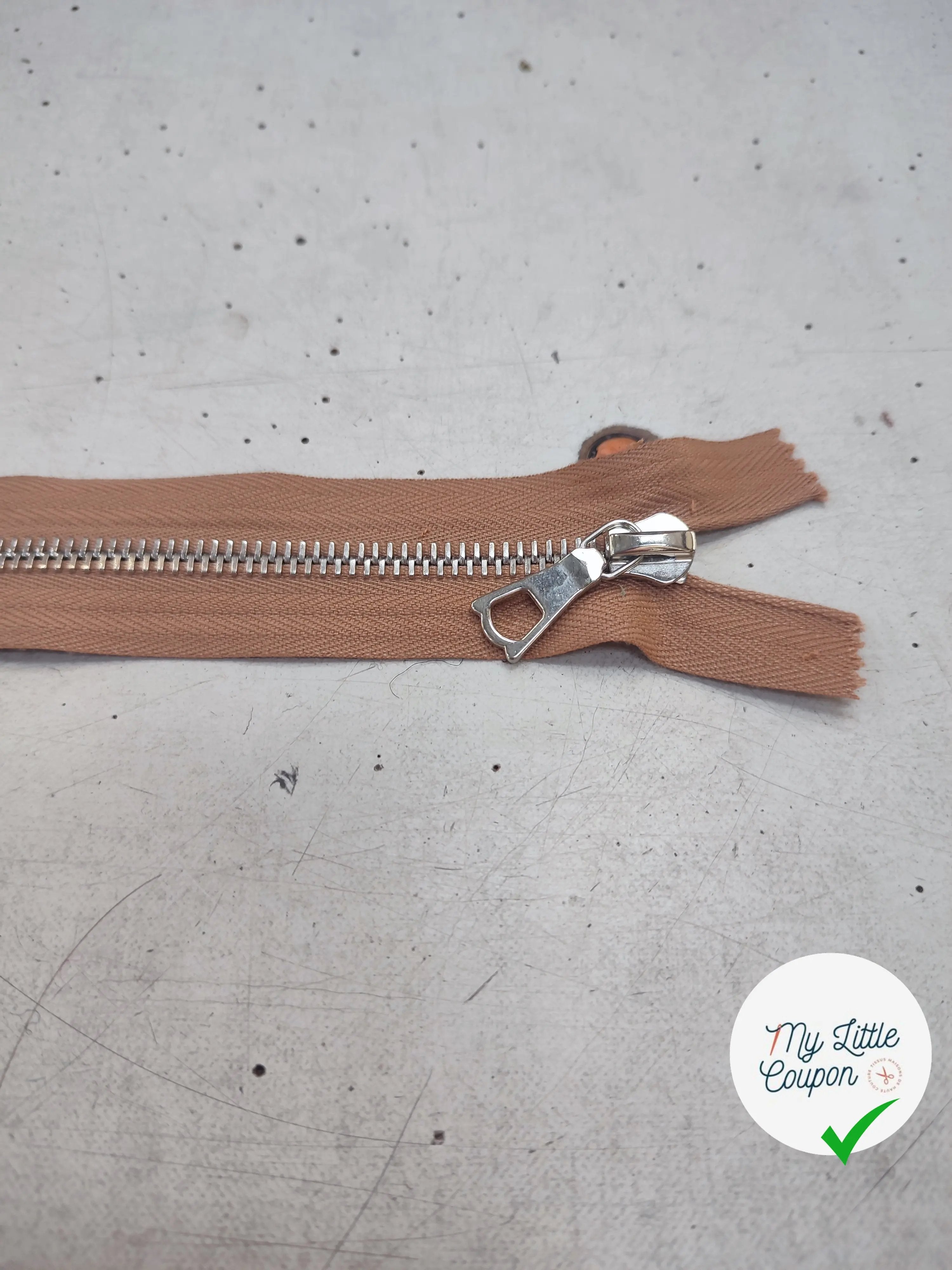 FERMETURE RIRI MÉTAL NON SÉPARABLE 15CM MARRON CAFÉ - My Little Coupon