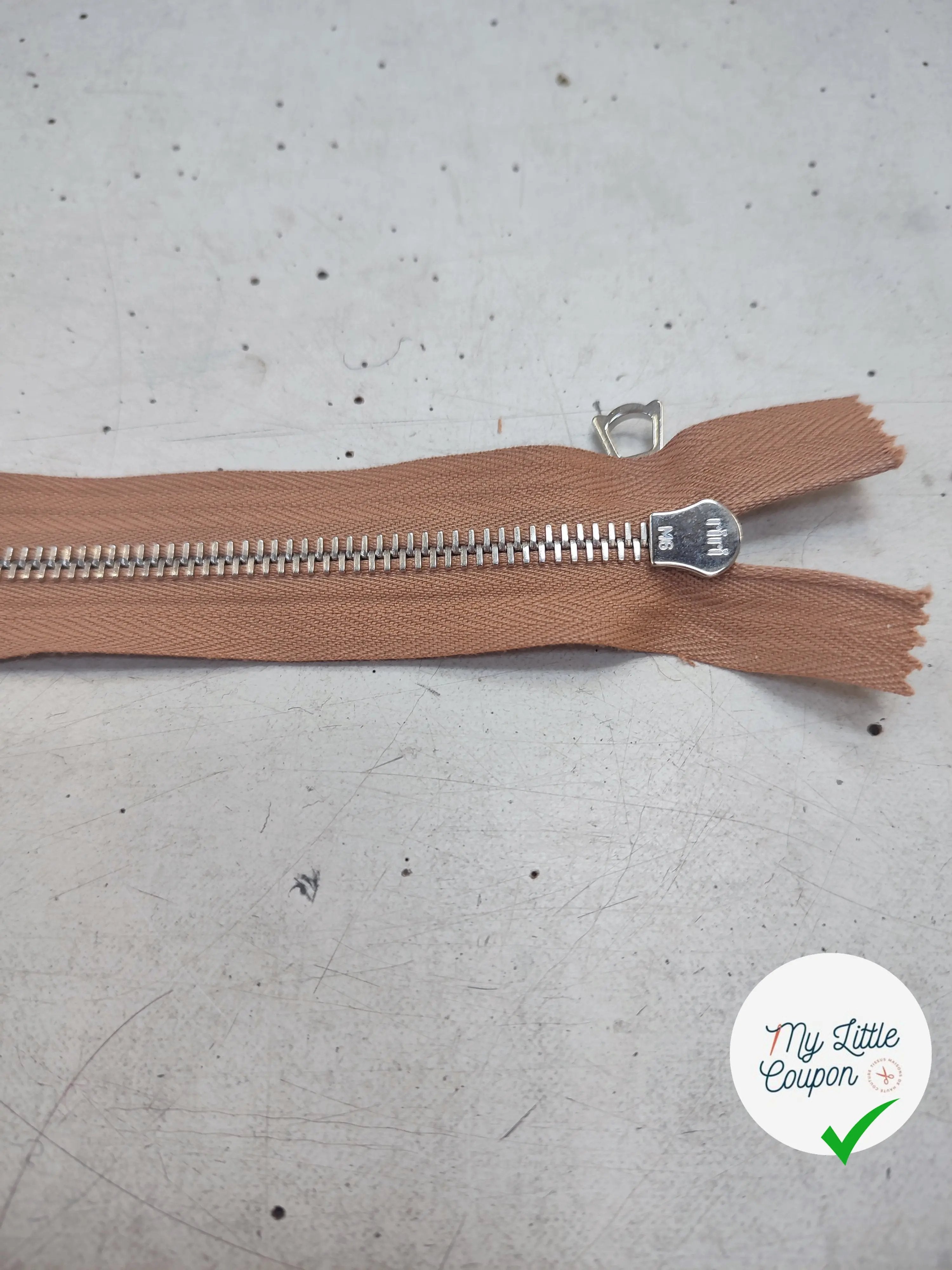 FERMETURE RIRI MÉTAL NON SÉPARABLE 15CM MARRON CAFÉ - My Little Coupon