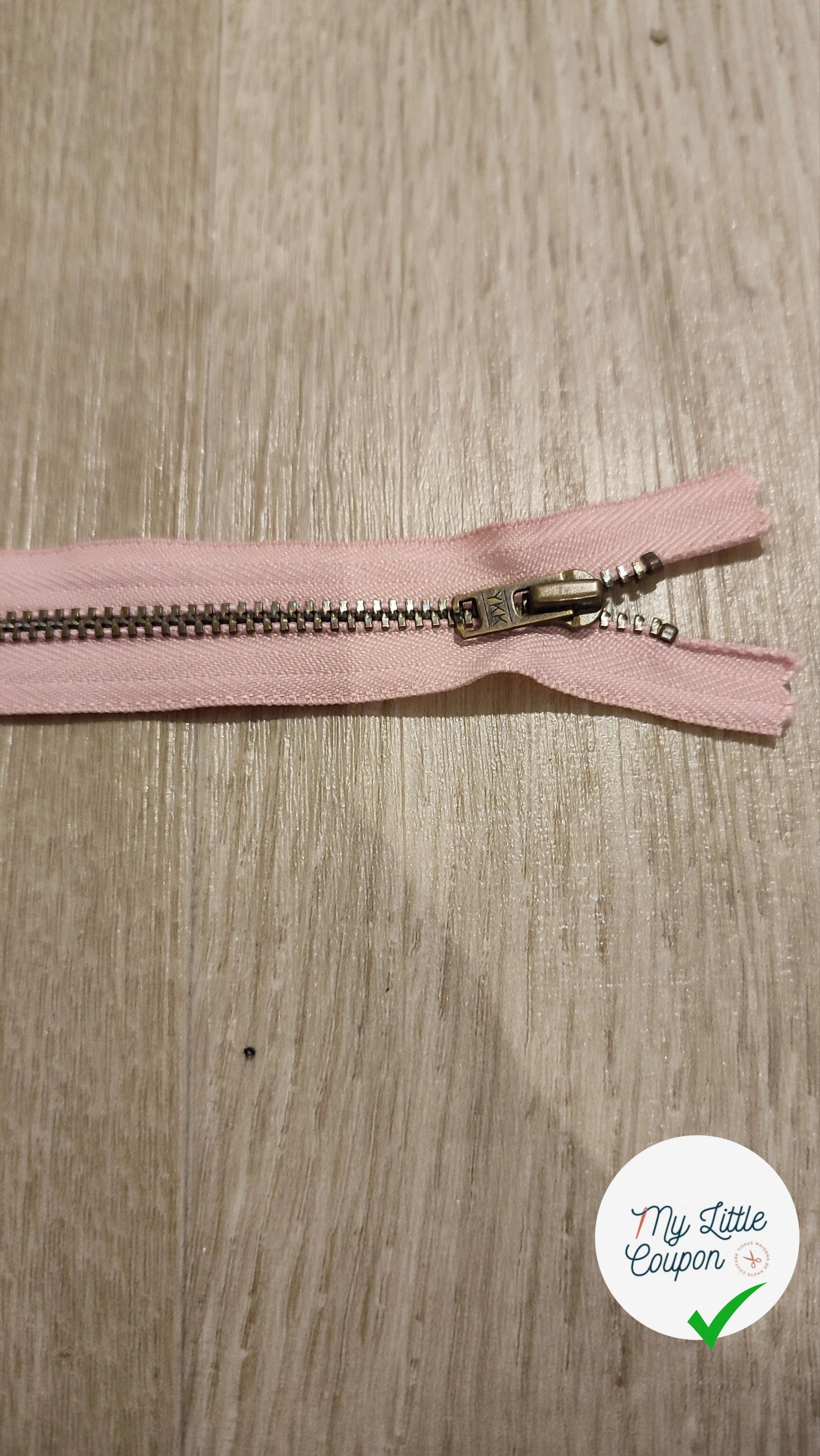 FERMETURE RIRI METAL NON SÉPARABLE 15CM ROSE - My Little Coupon