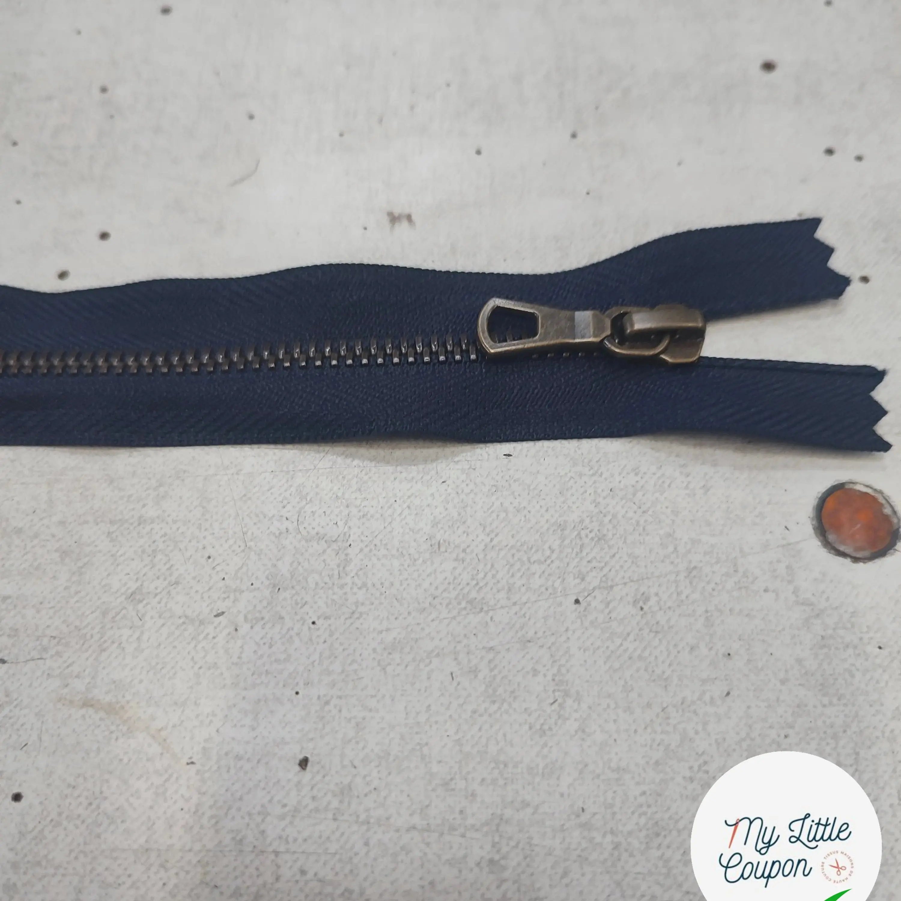 FERMETURE RIRI METAL NON SÉPARABLE 25CM BLEU NUIT - My Little Coupon