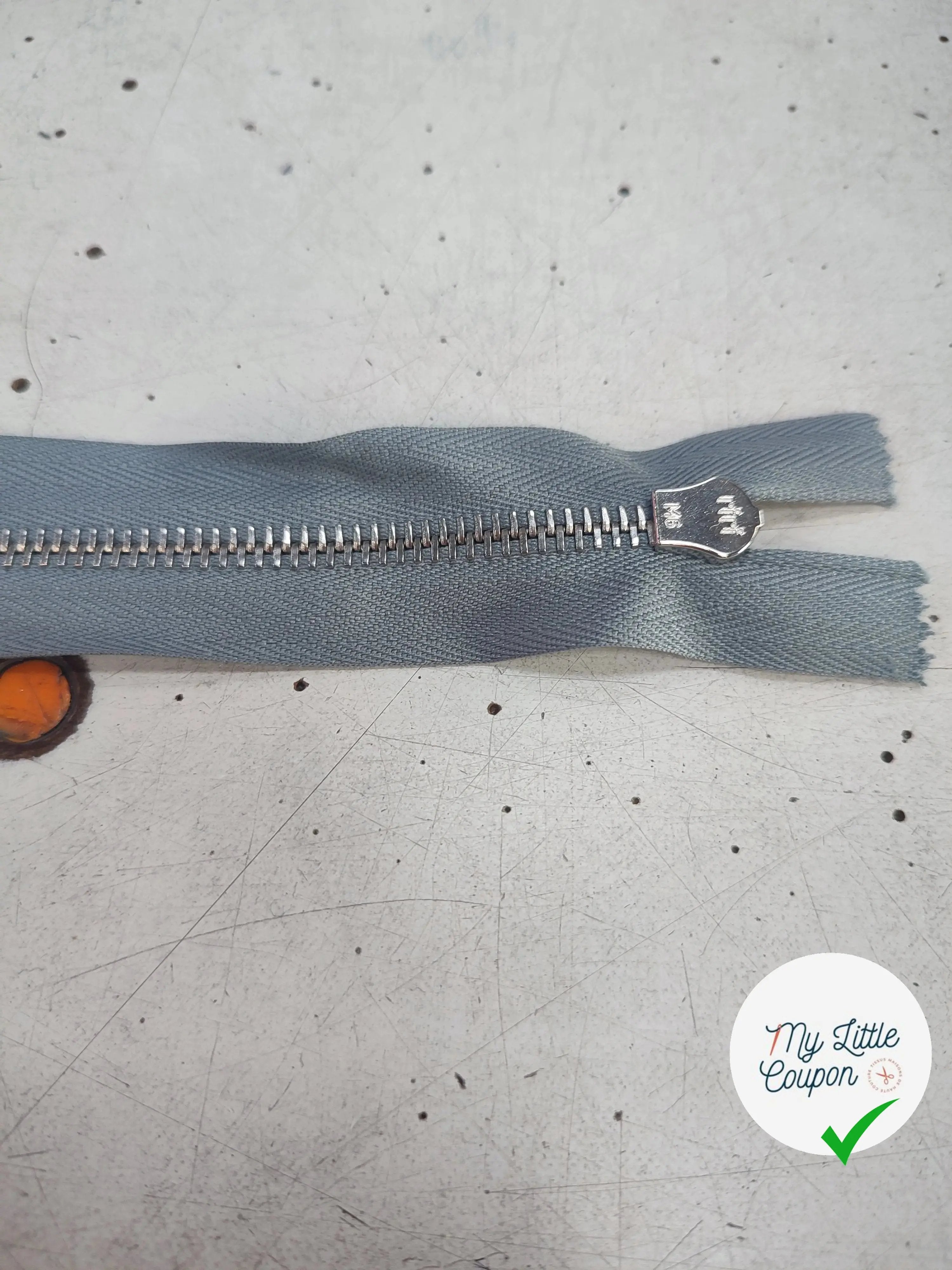 FERMETURE RIRI METAL NON SÉPARABLE 18CM BLEU GRIS M6 - My Little Coupon