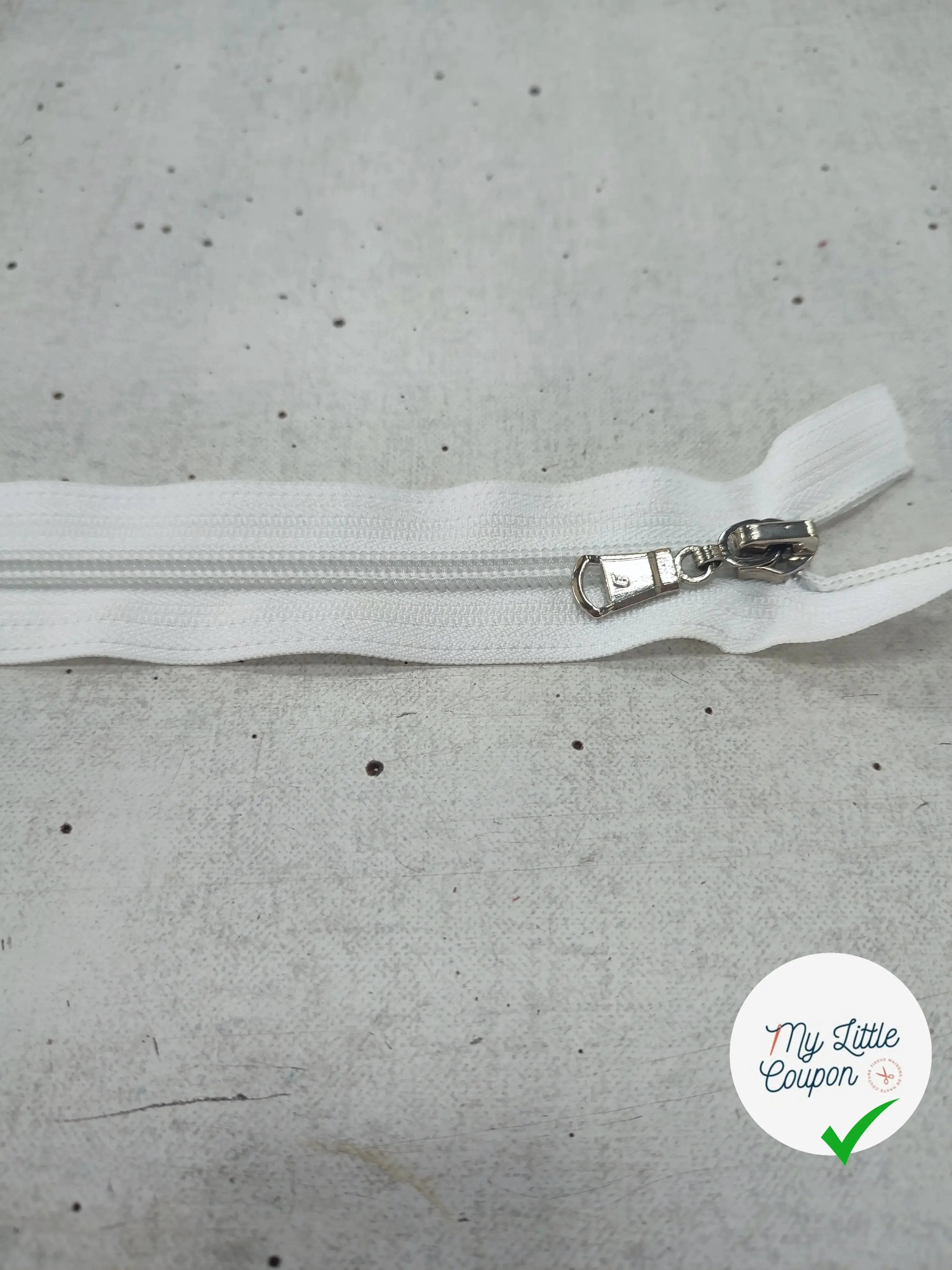 FERMETURE RIRI METAL SÉPARABLE 40CM BLANC - My Little Coupon
