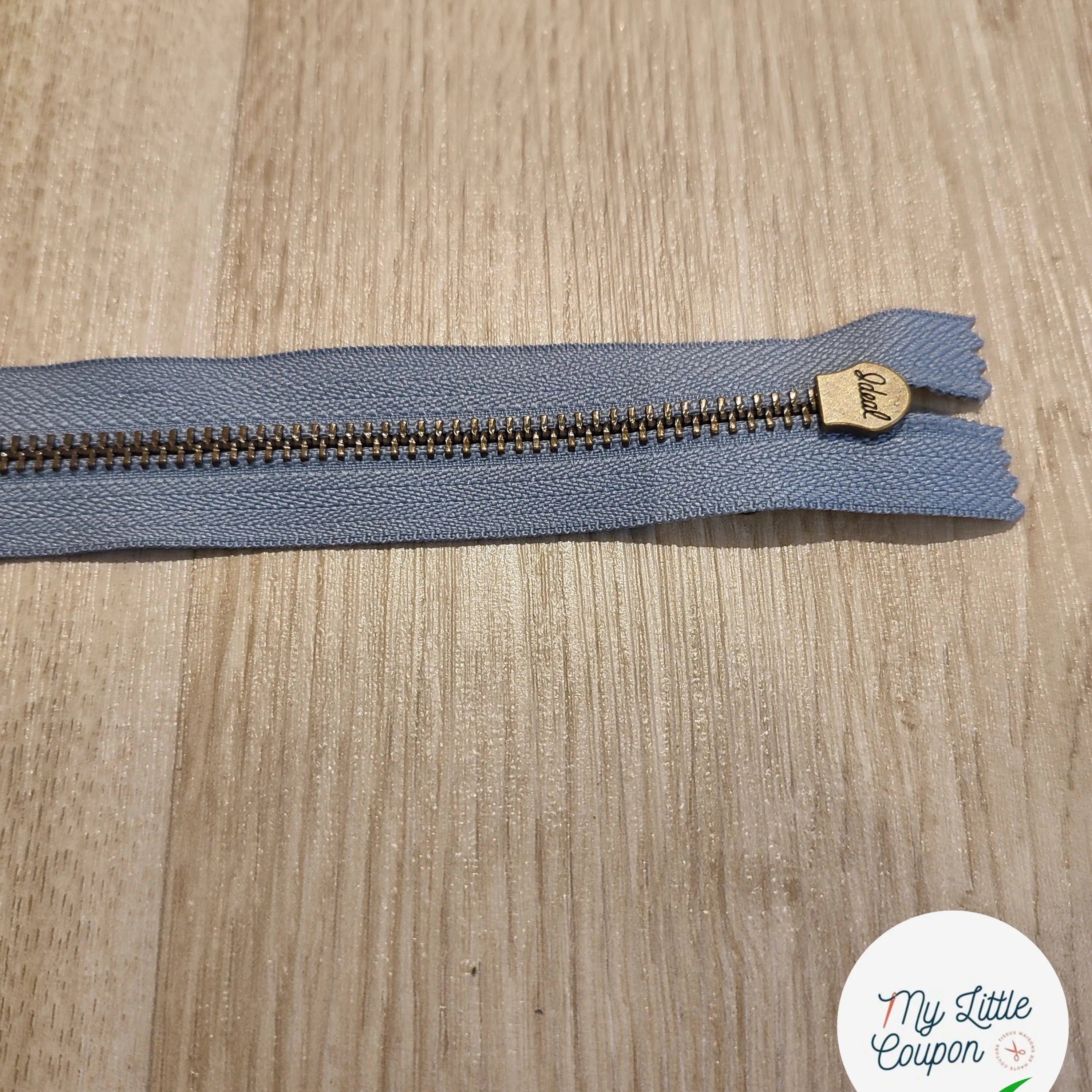 FERMETURE RIRI METAL NON SÉPARABLE 25CM BLEU CLAIR - My Little Coupon