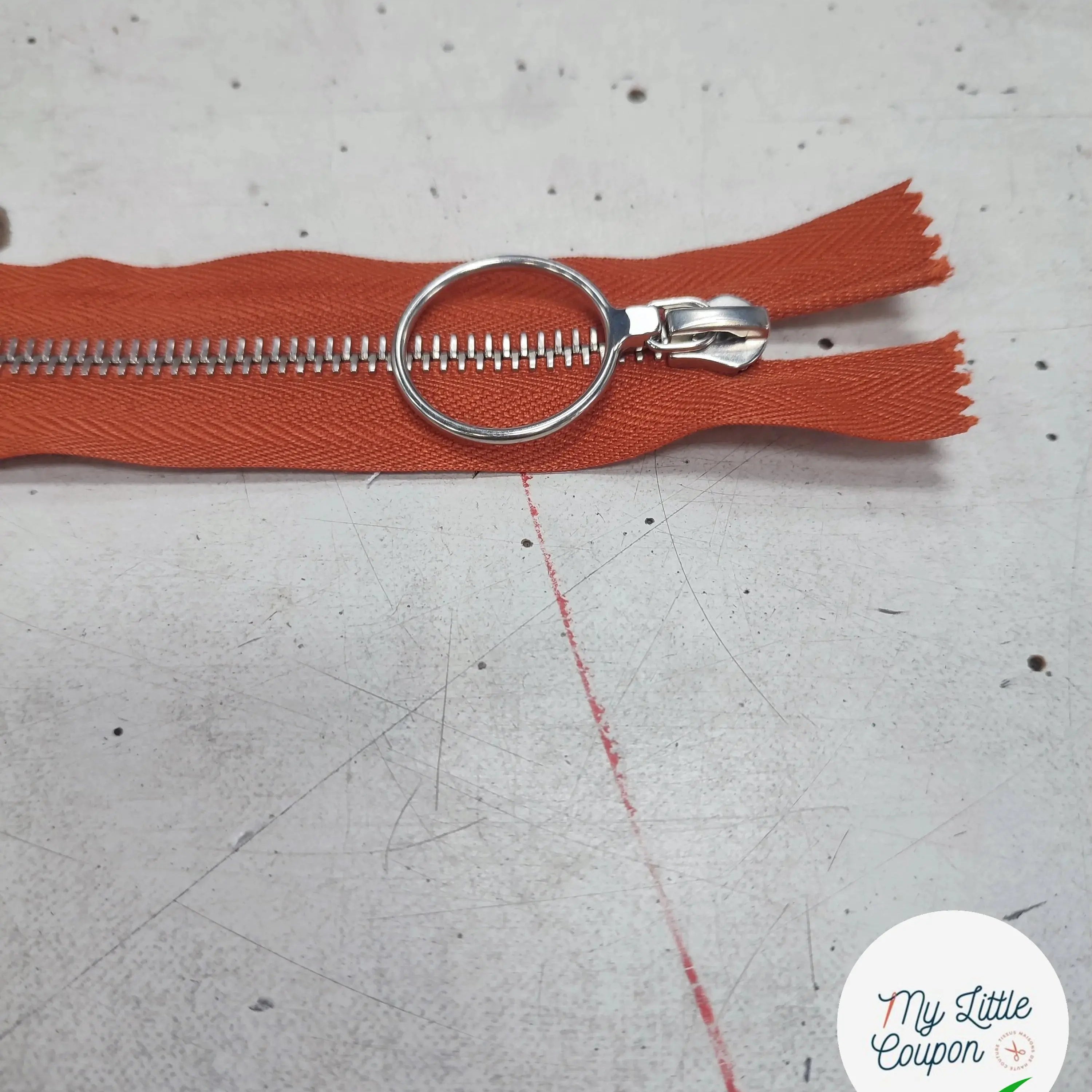 FERMETURE RIRI METAL NON SÉPARABLE 25CM ORANGE CITROUILLE M6 - My Little Coupon