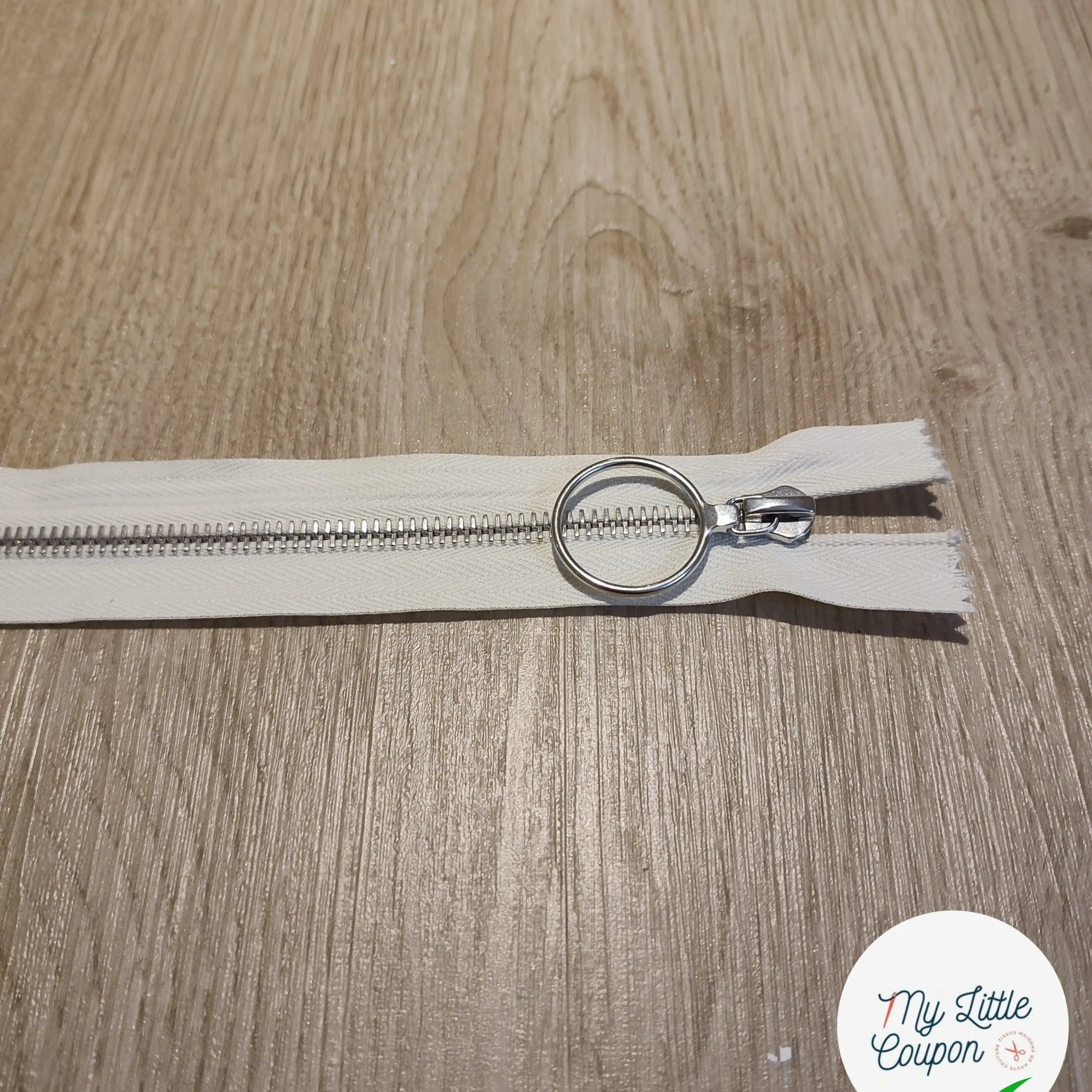 FERMETURE RIRI METAL NON SEPARABLE 30CM BLANC CASSÉ M6 - My Little Coupon
