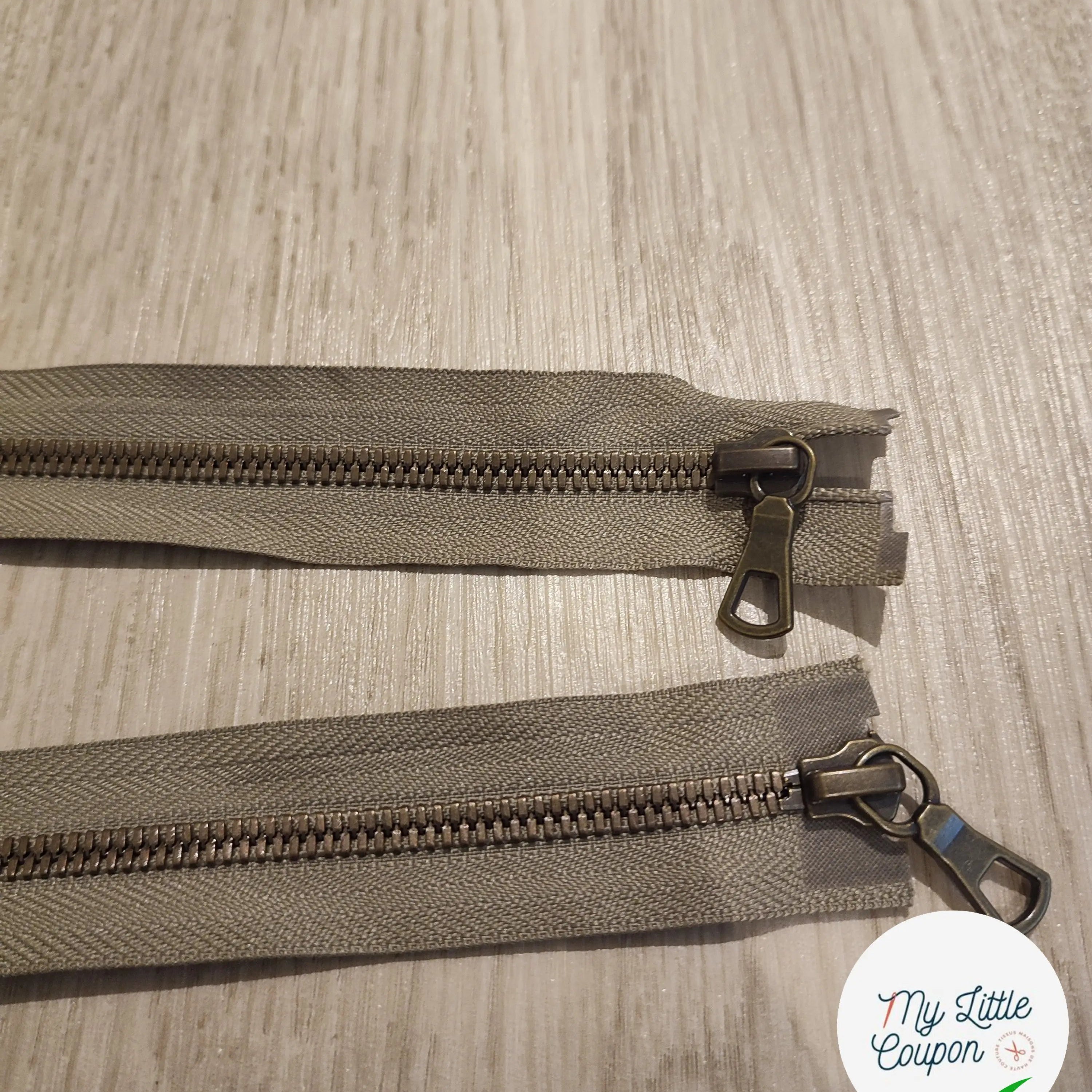 FERMETURE RIRI METAL NON SÉPARABLE 70CM VERT KAKI CLAIR - My Little Coupon