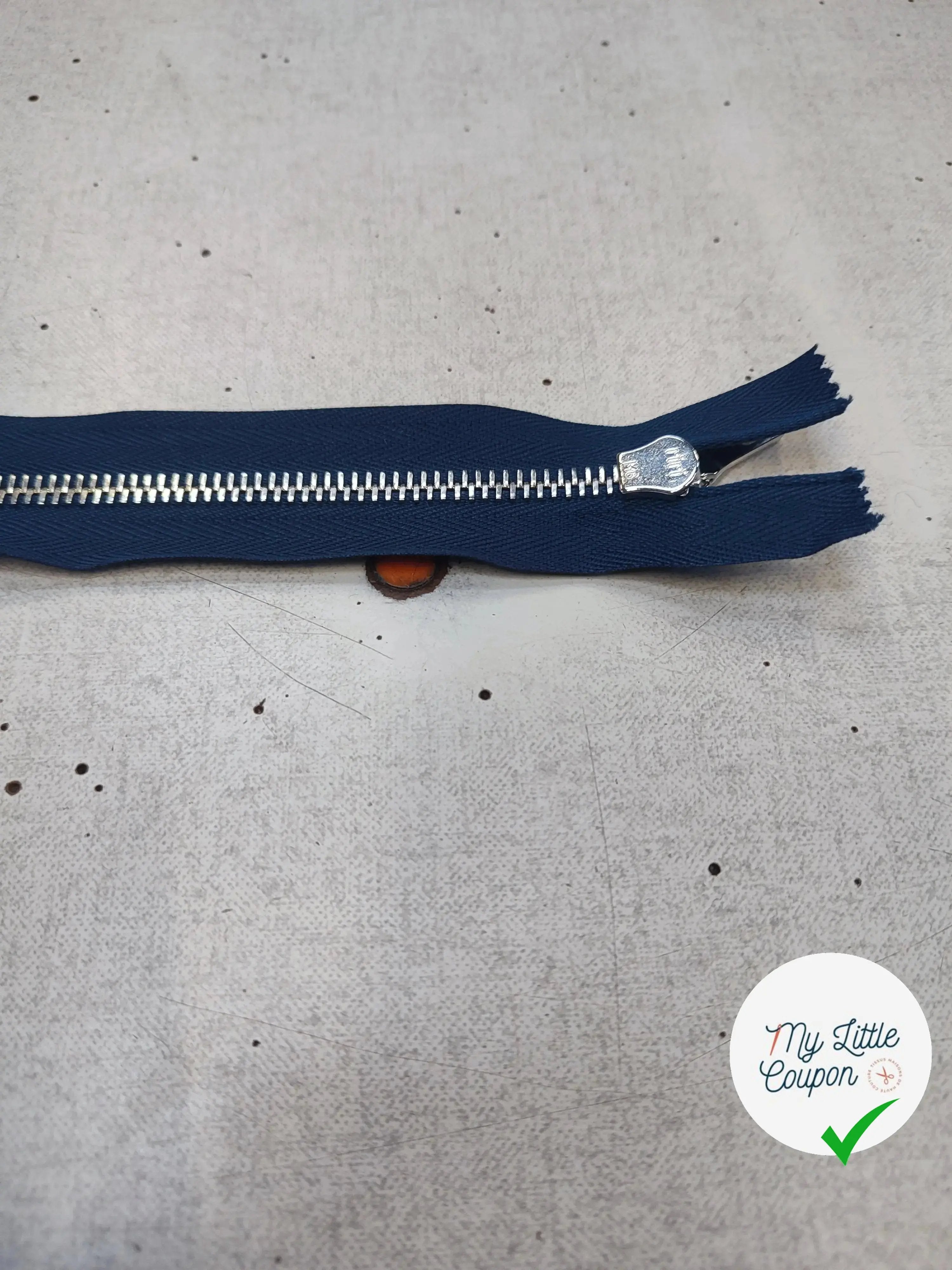 FERMETURE RIRI METAL NON SÉPARABLE 15CM BLEU NUIT M6 - My Little Coupon