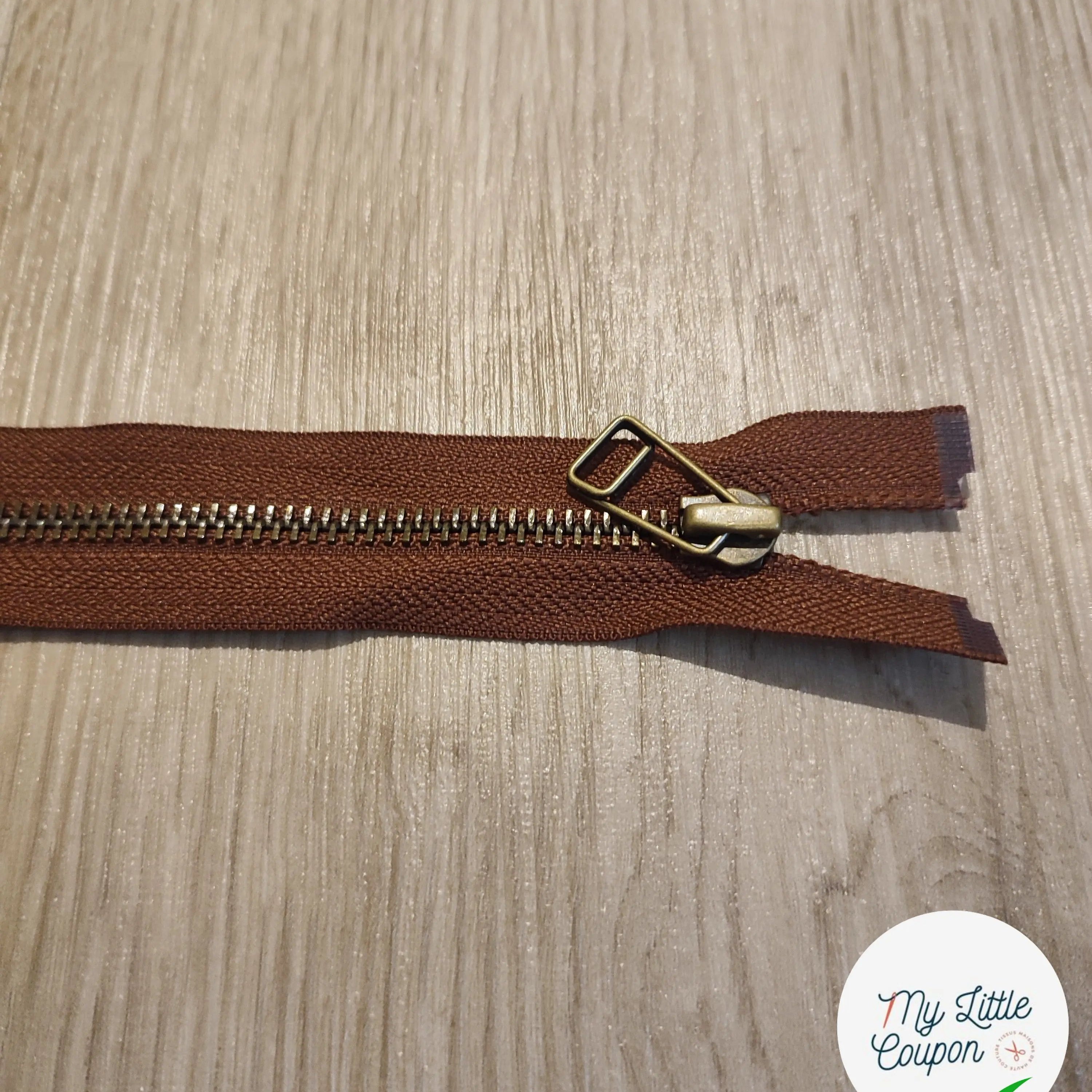 FERMETURE RIRI METAL NON SÉPARABLE 80CM MARRON FONCÉ - My Little Coupon
