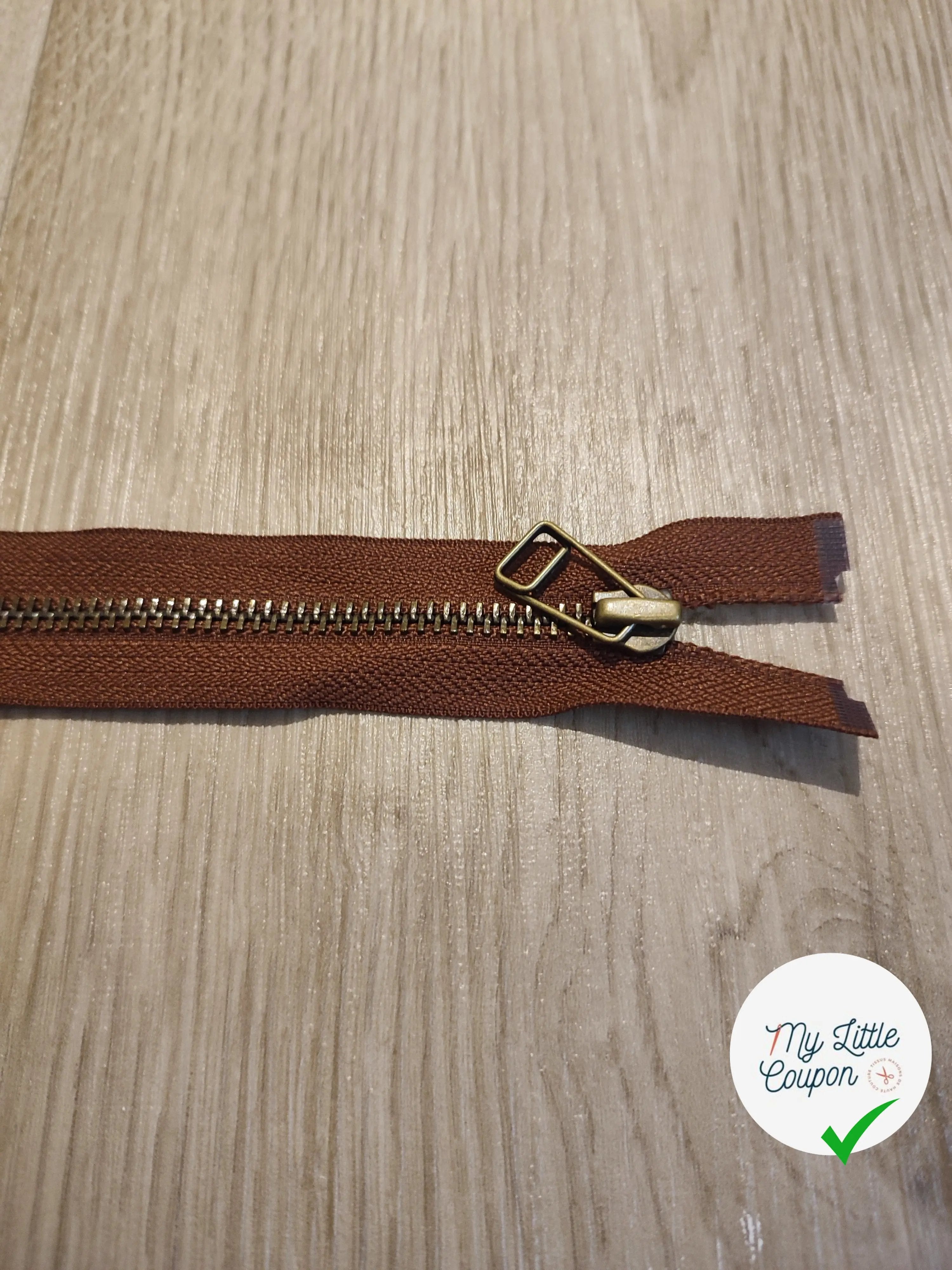 FERMETURE RIRI METAL NON SÉPARABLE 80CM MARRON FONCÉ - My Little Coupon