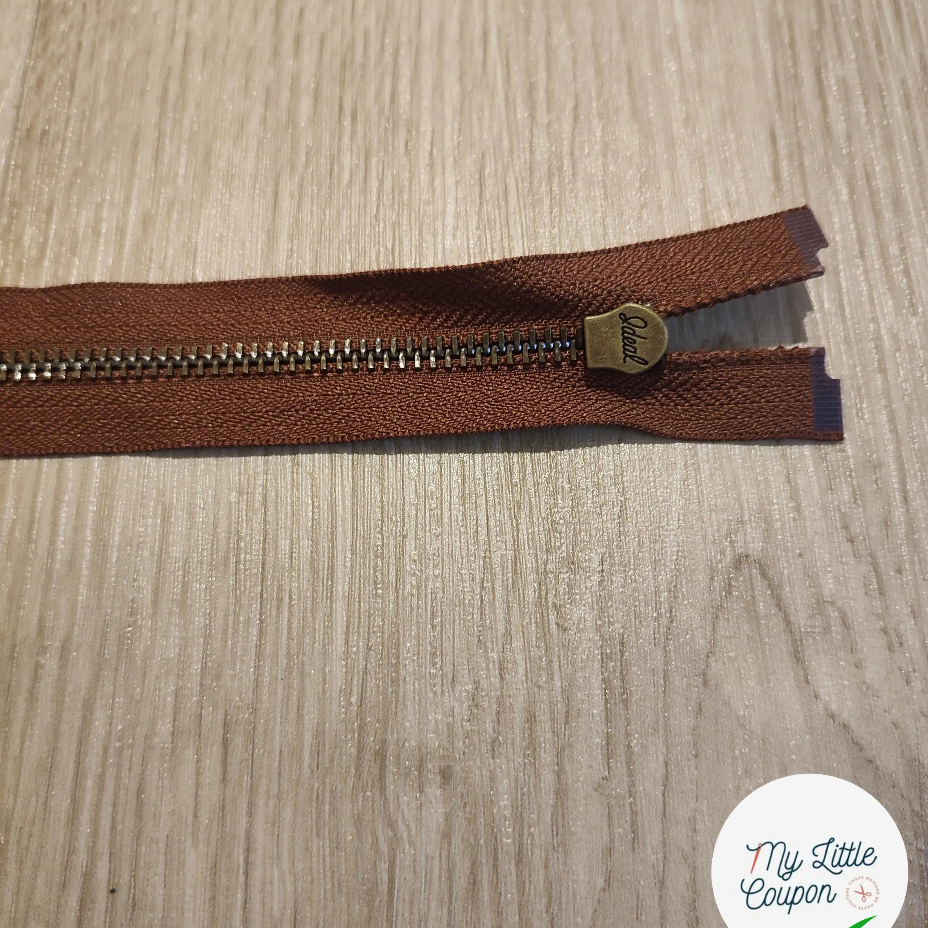 FERMETURE RIRI METAL NON SÉPARABLE 80CM MARRON FONCÉ - My Little Coupon