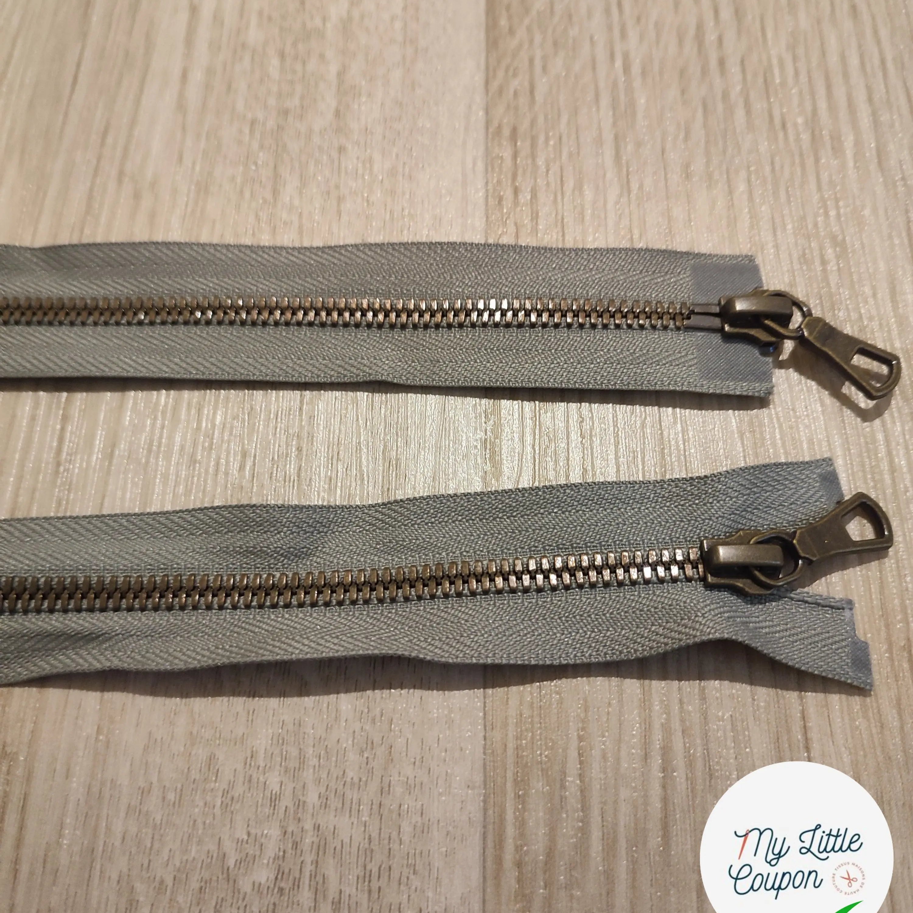 FERMETURE RIRI METAL NON SÉPARABLE 90CM GRIS - My Little Coupon