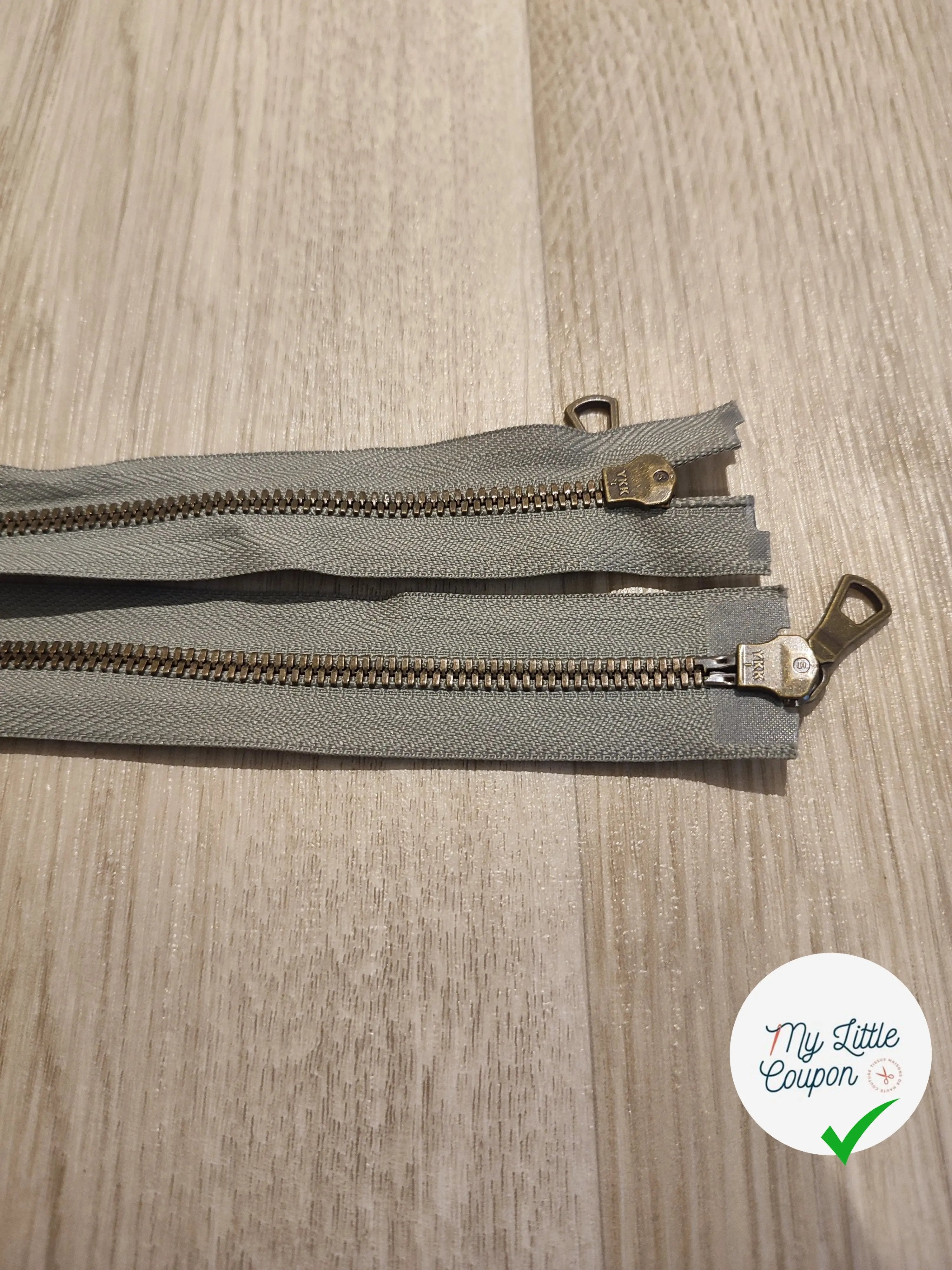FERMETURE RIRI METAL NON SÉPARABLE 90CM GRIS - My Little Coupon
