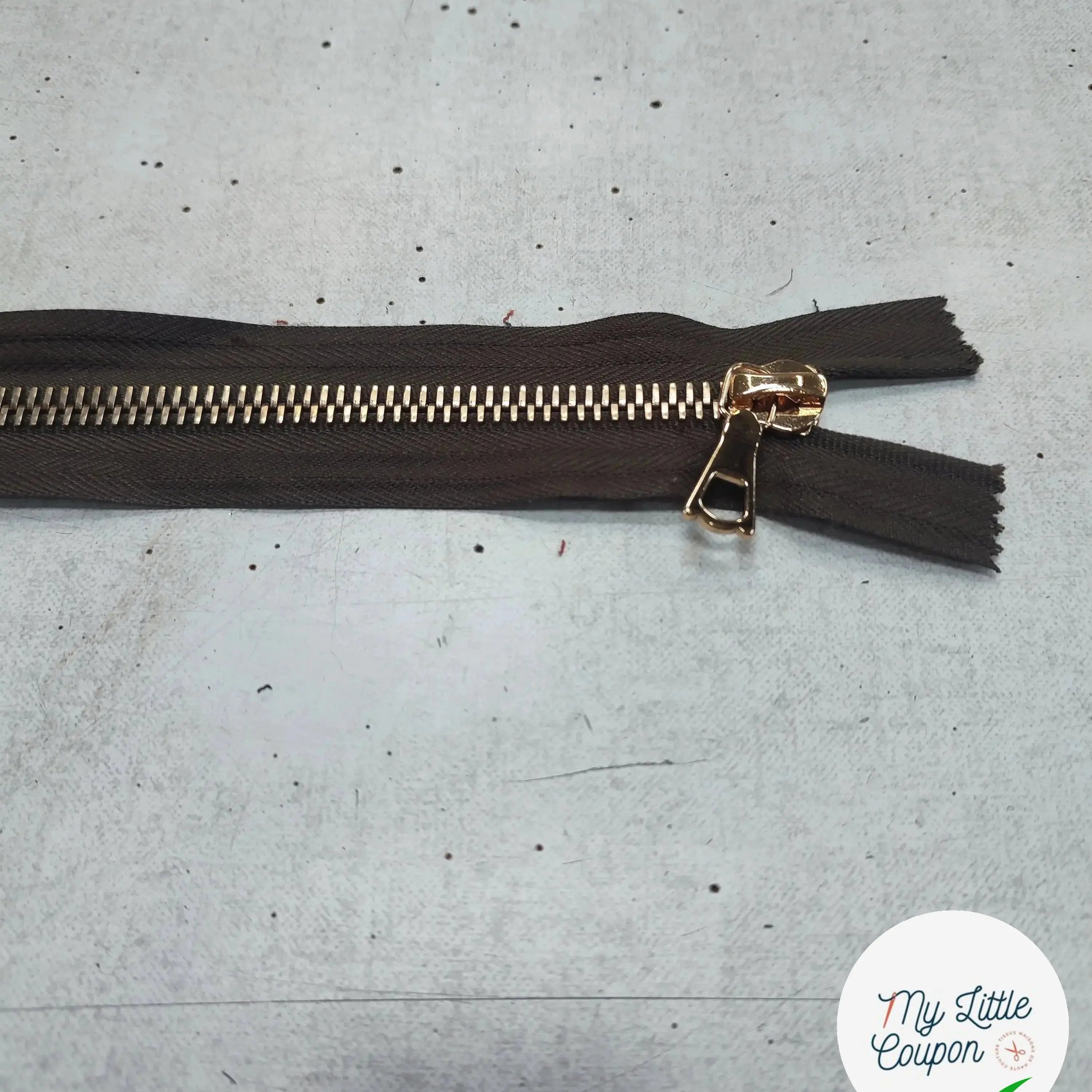 FERMETURE RIRI METAL NON SÉPARABLE MARRON FONCÉ 20CM M8 - My Little Coupon